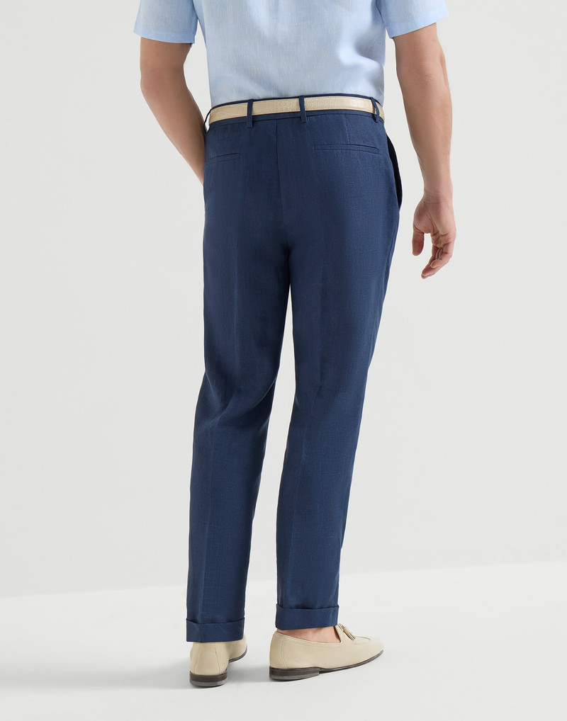 Délavé linen trousers with pleat 3