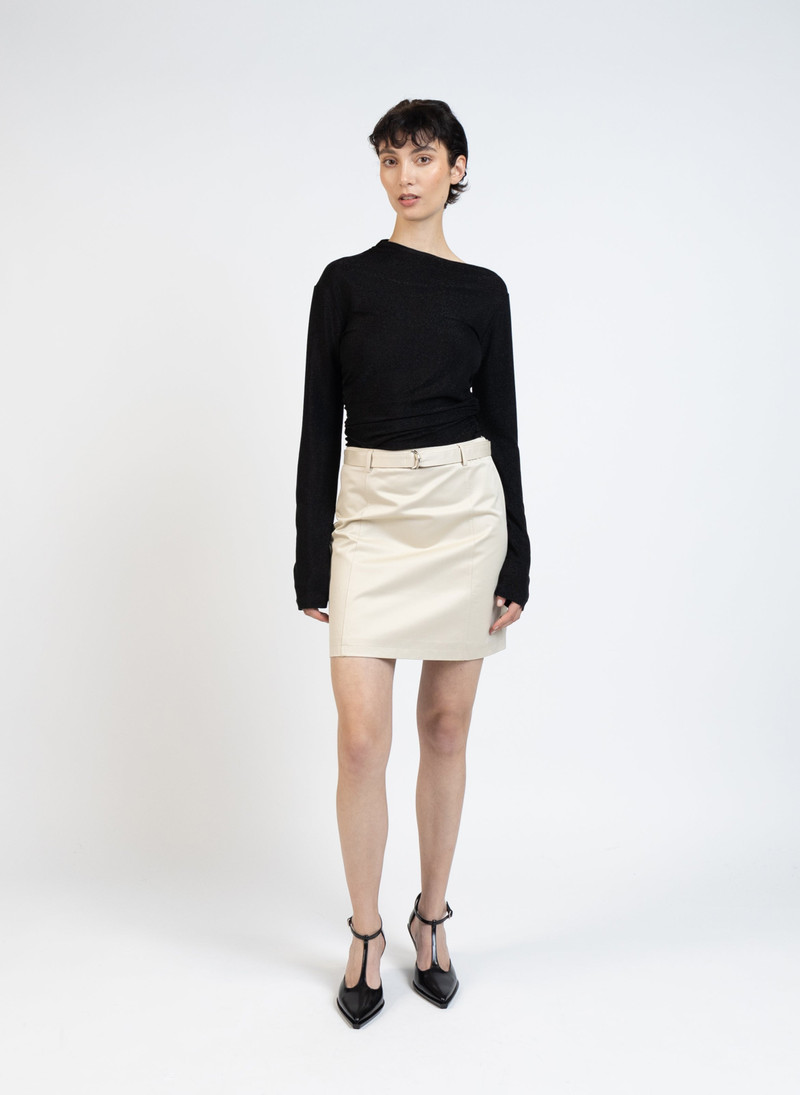 Gabardine Mini Skirt/Beige - 1