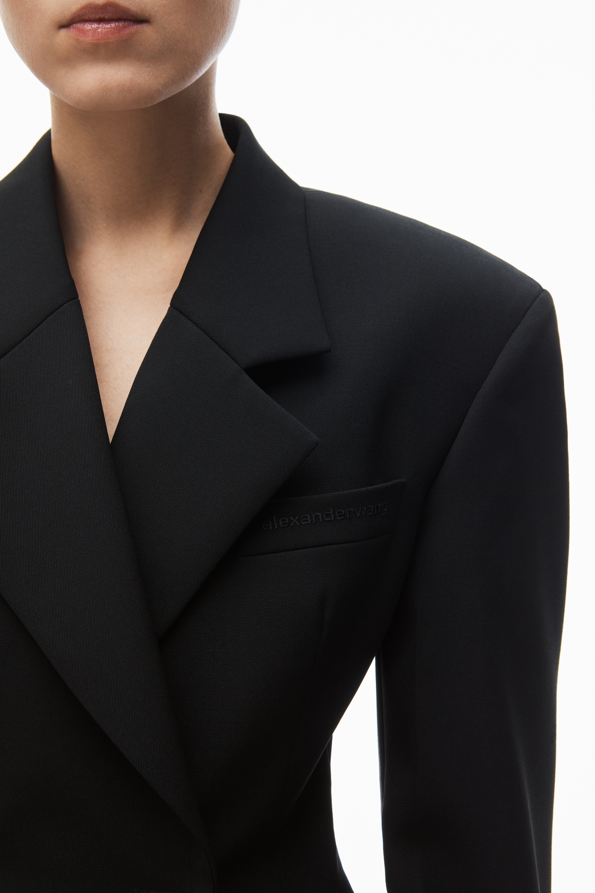 asymmetric blazer minidress in wool twill - 4
