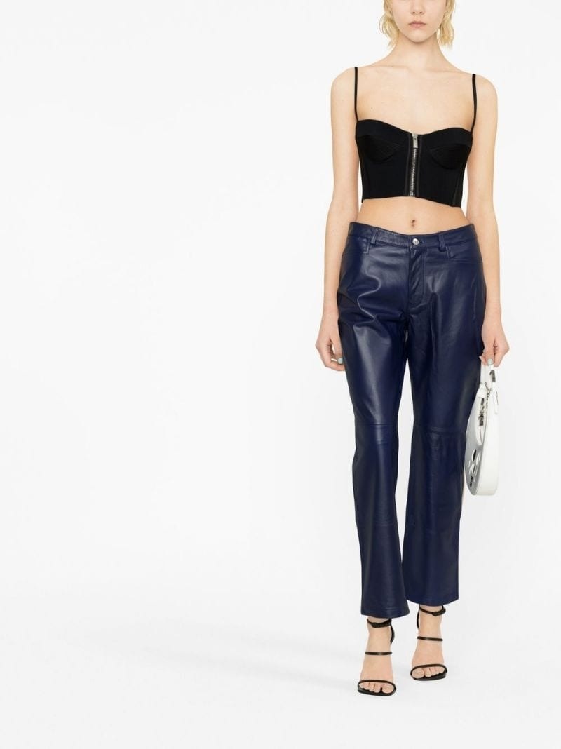 Straight Leg Leather Pant - 2