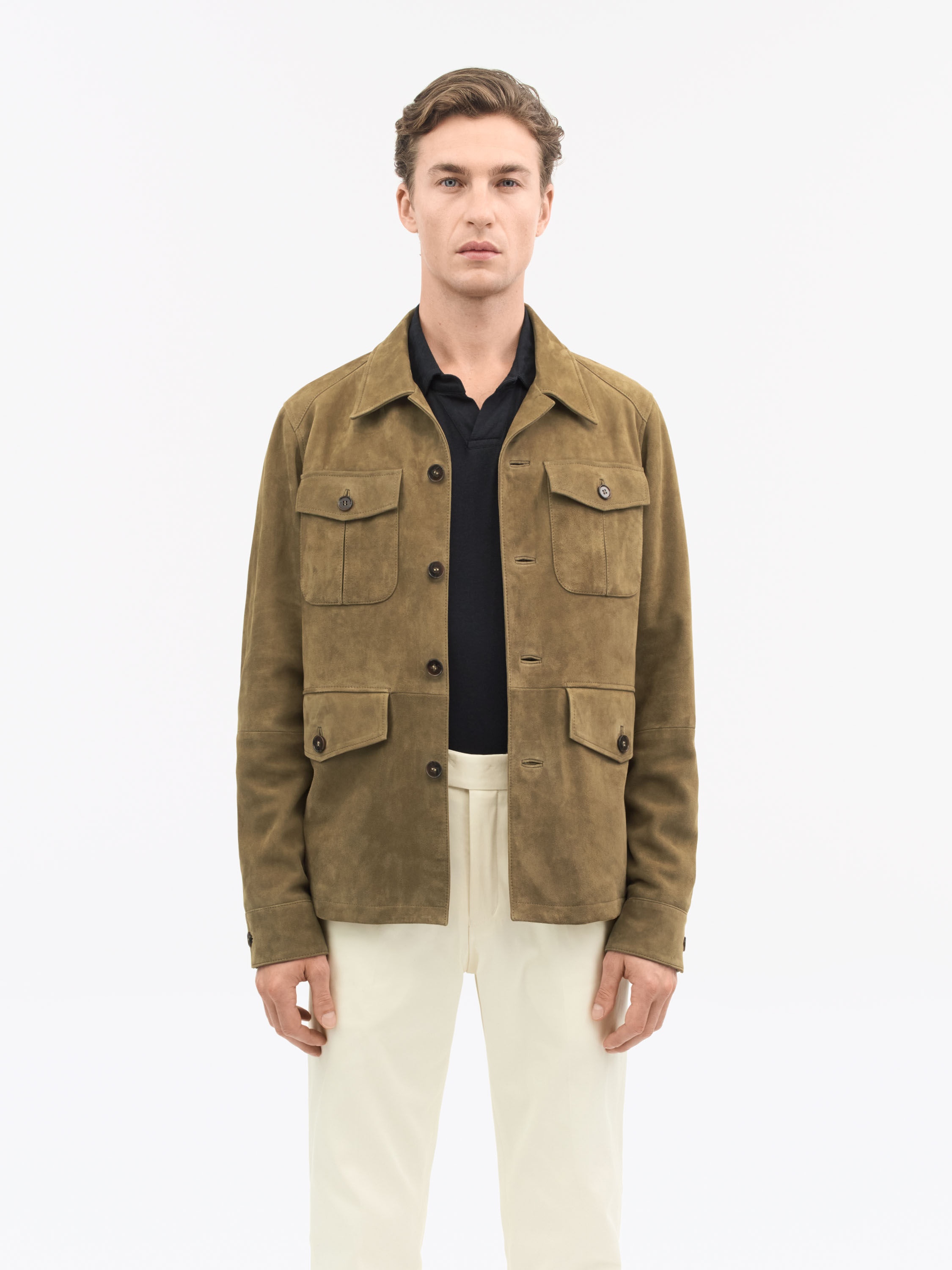 Lane Khaki Suede Jacket - 3