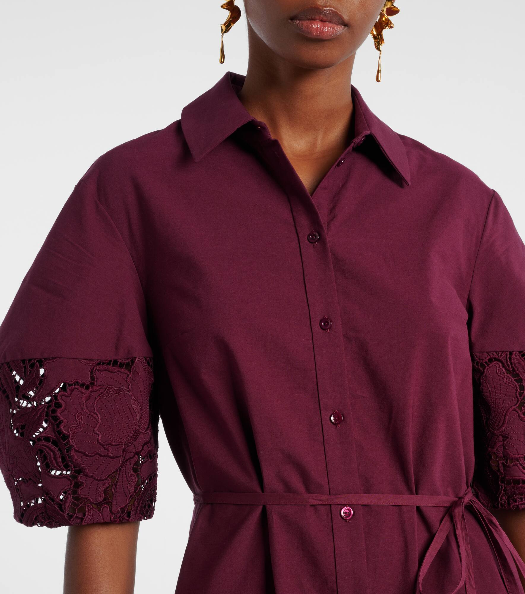 Cotton-blend shirt dress - 4