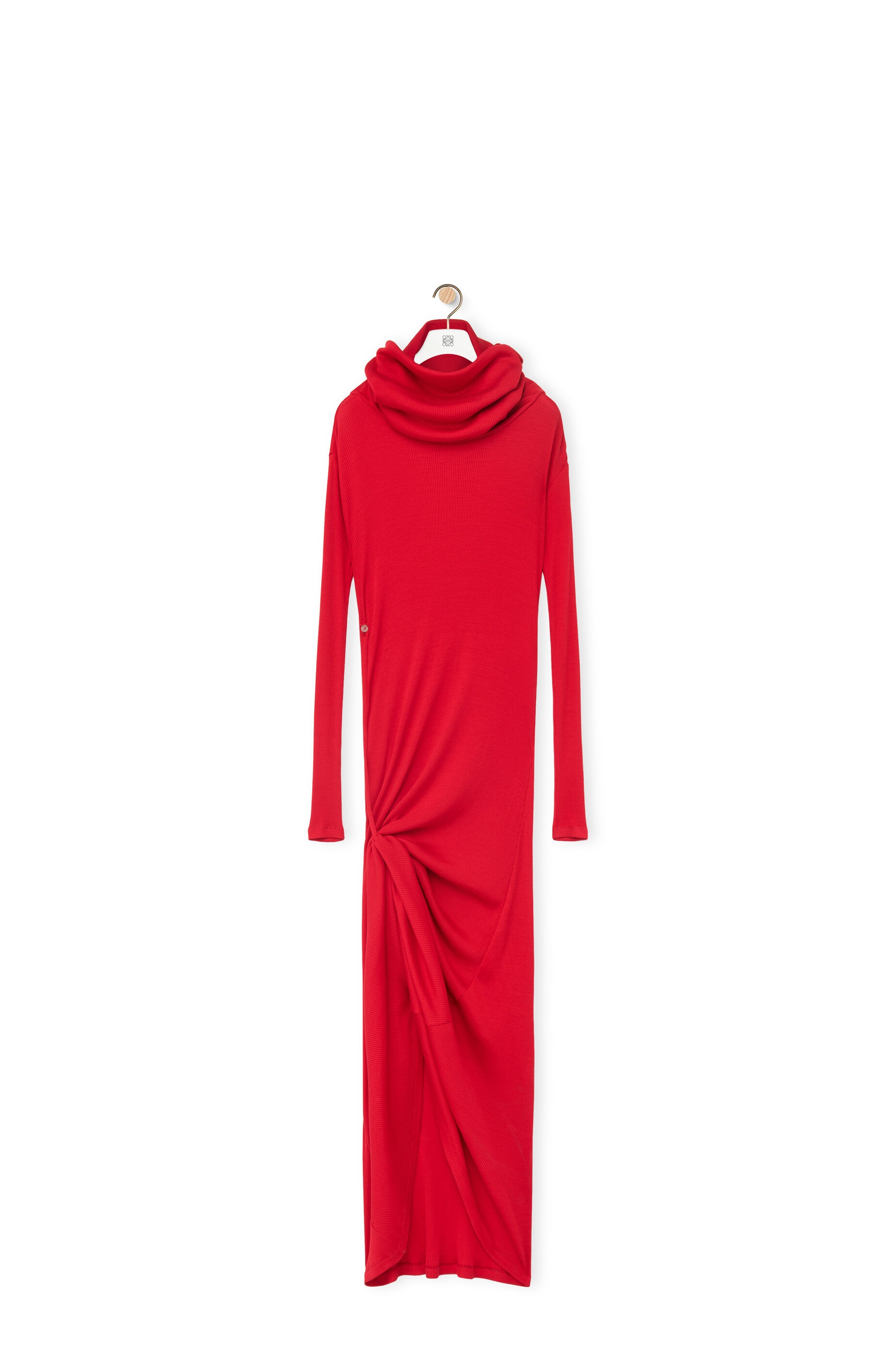 Cowl neck dress in silk jersey - 1