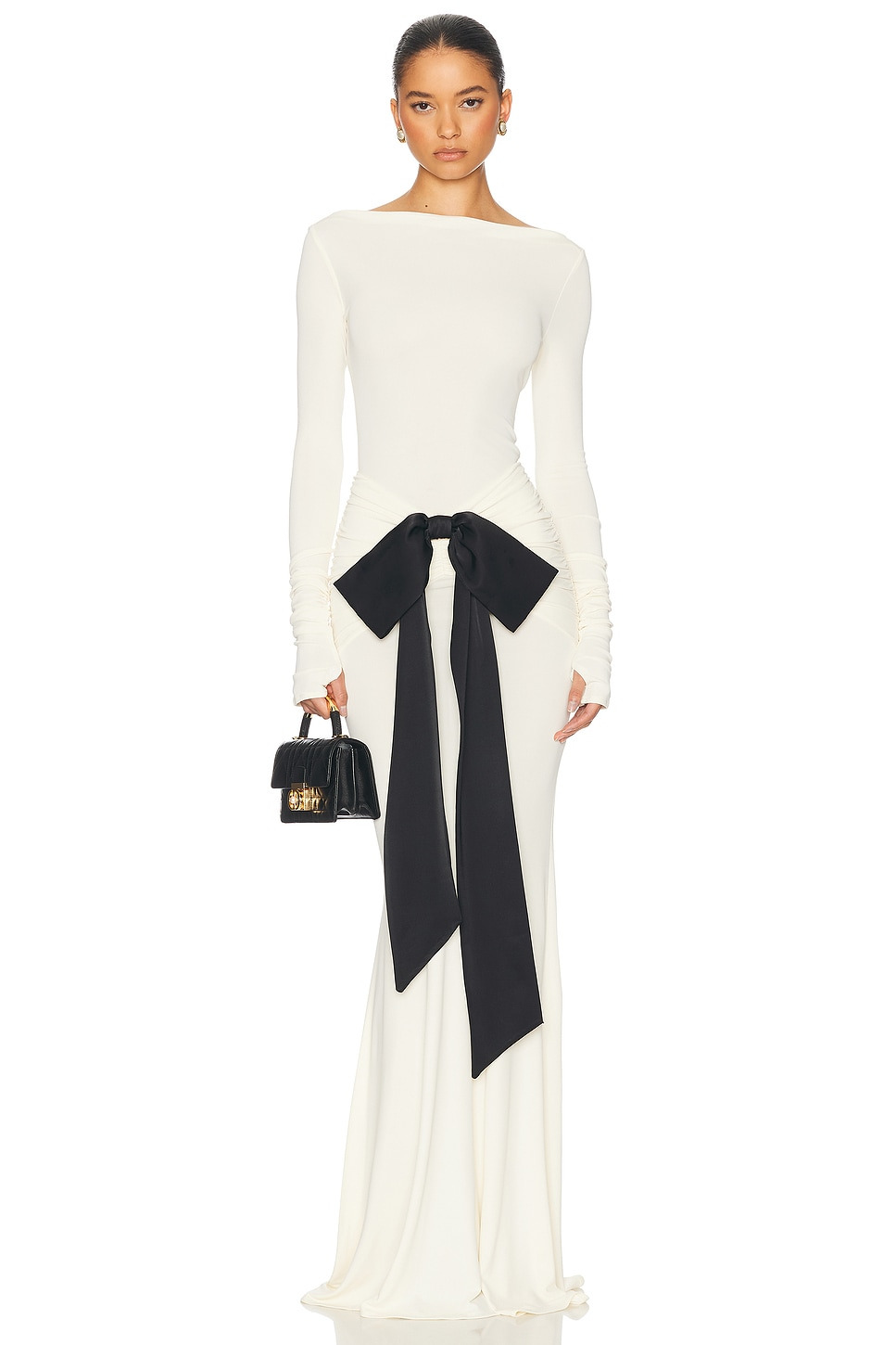 The Althea Jersey Skirt With Bow - 6