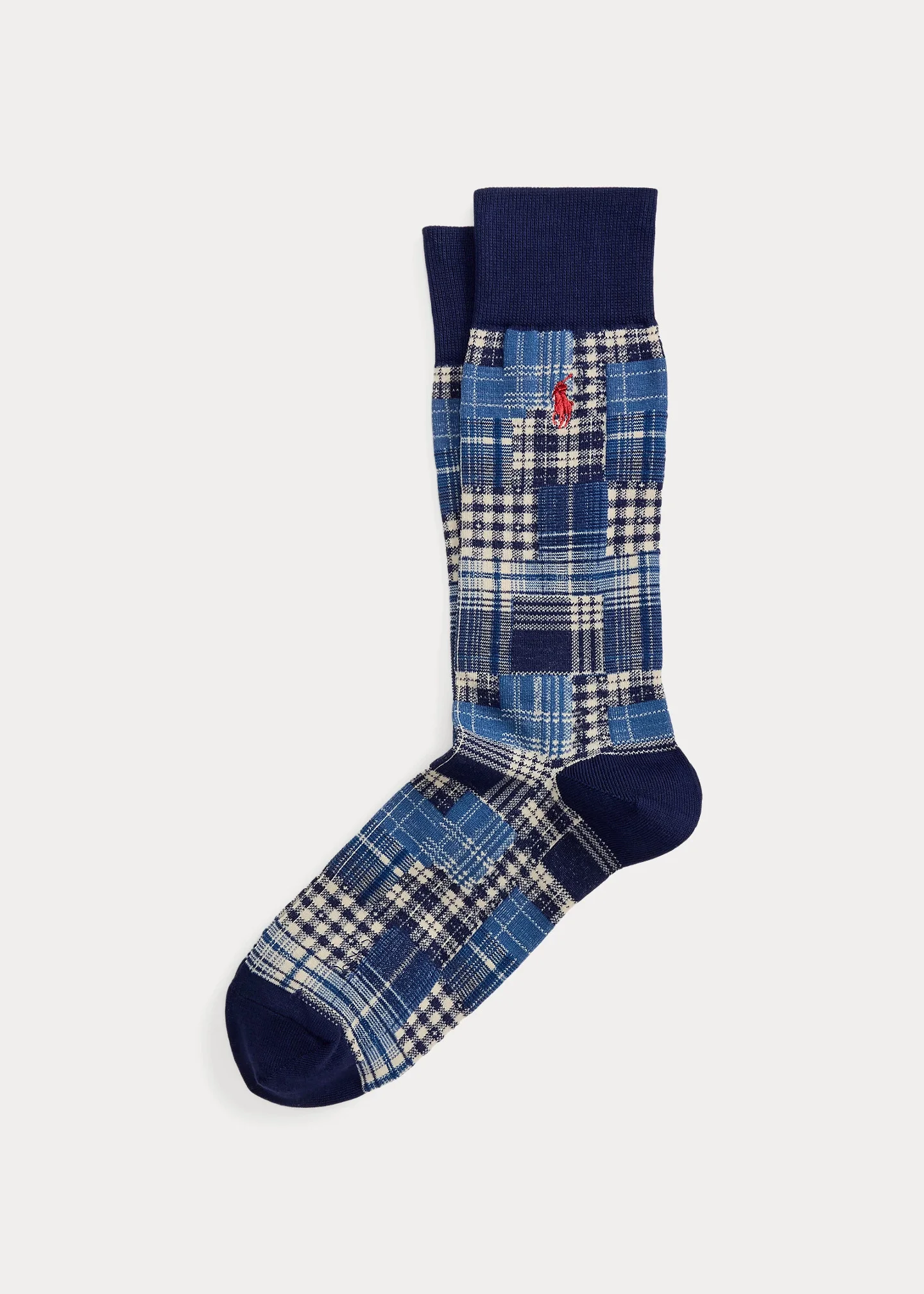 Plaid Patchwork-Motif Trouser Socks - 1