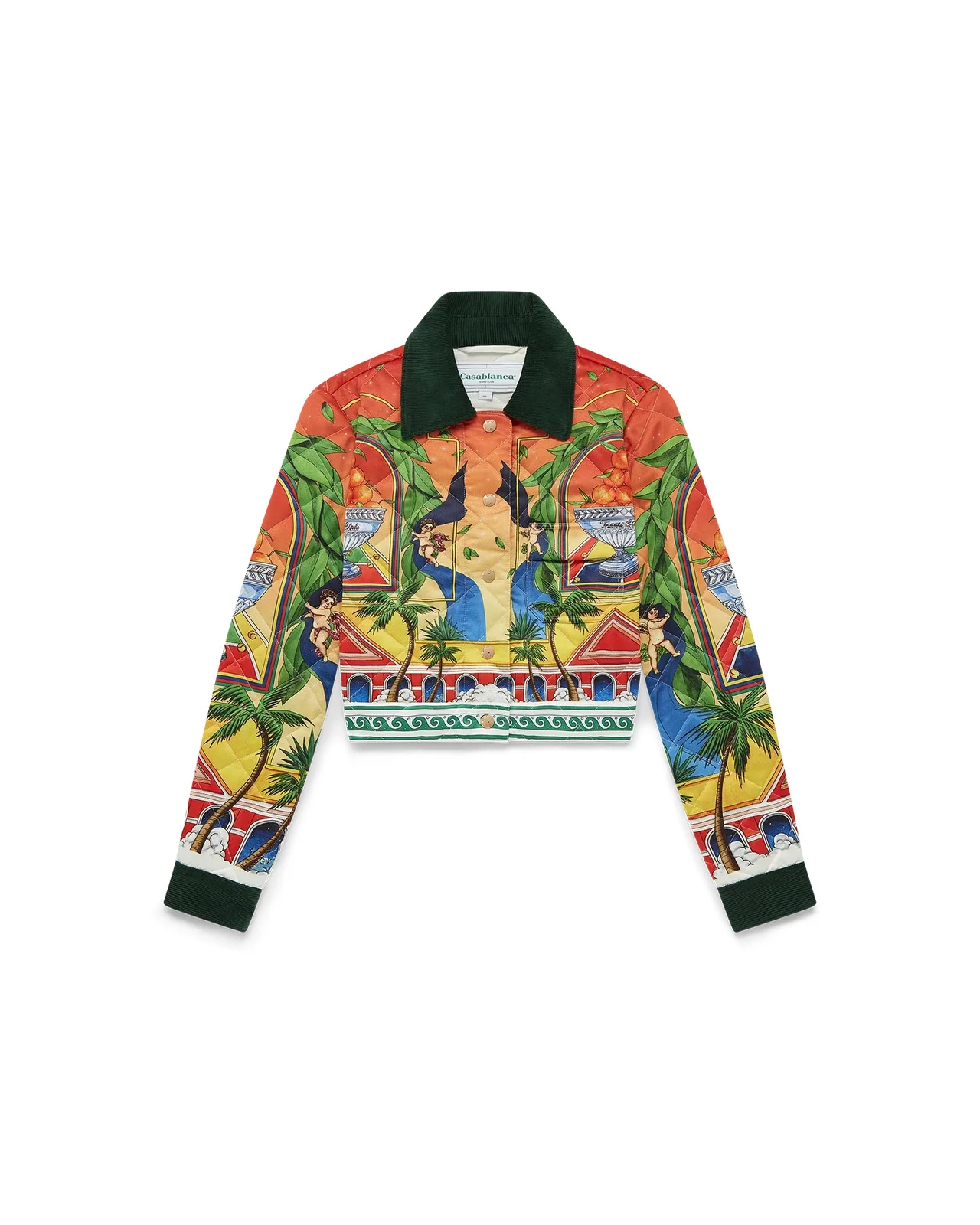 Triomphe D'Orange Quilted Cropped Jacket | Casablanca Paris - 1