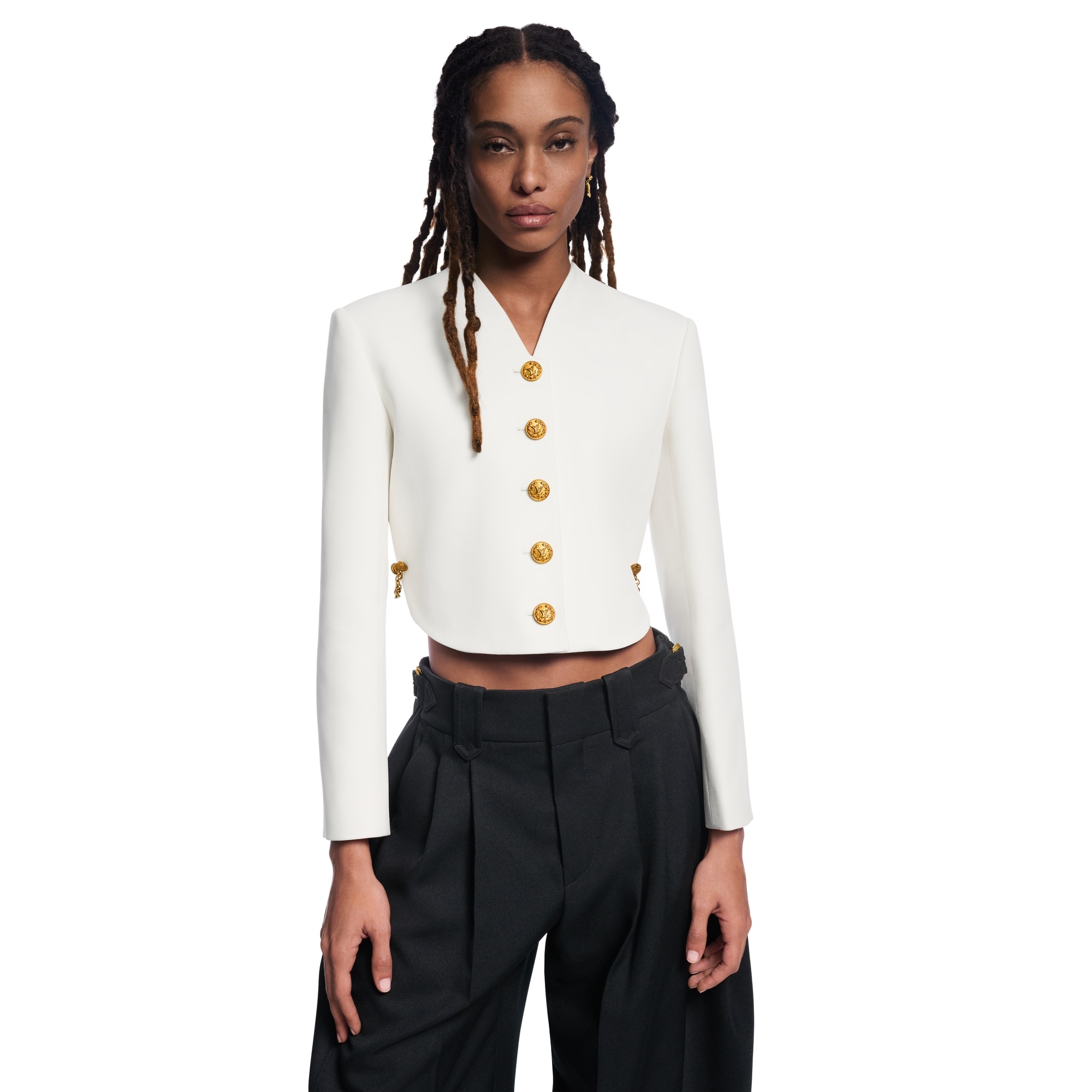 Chain Detail Cropped Jacket - 3