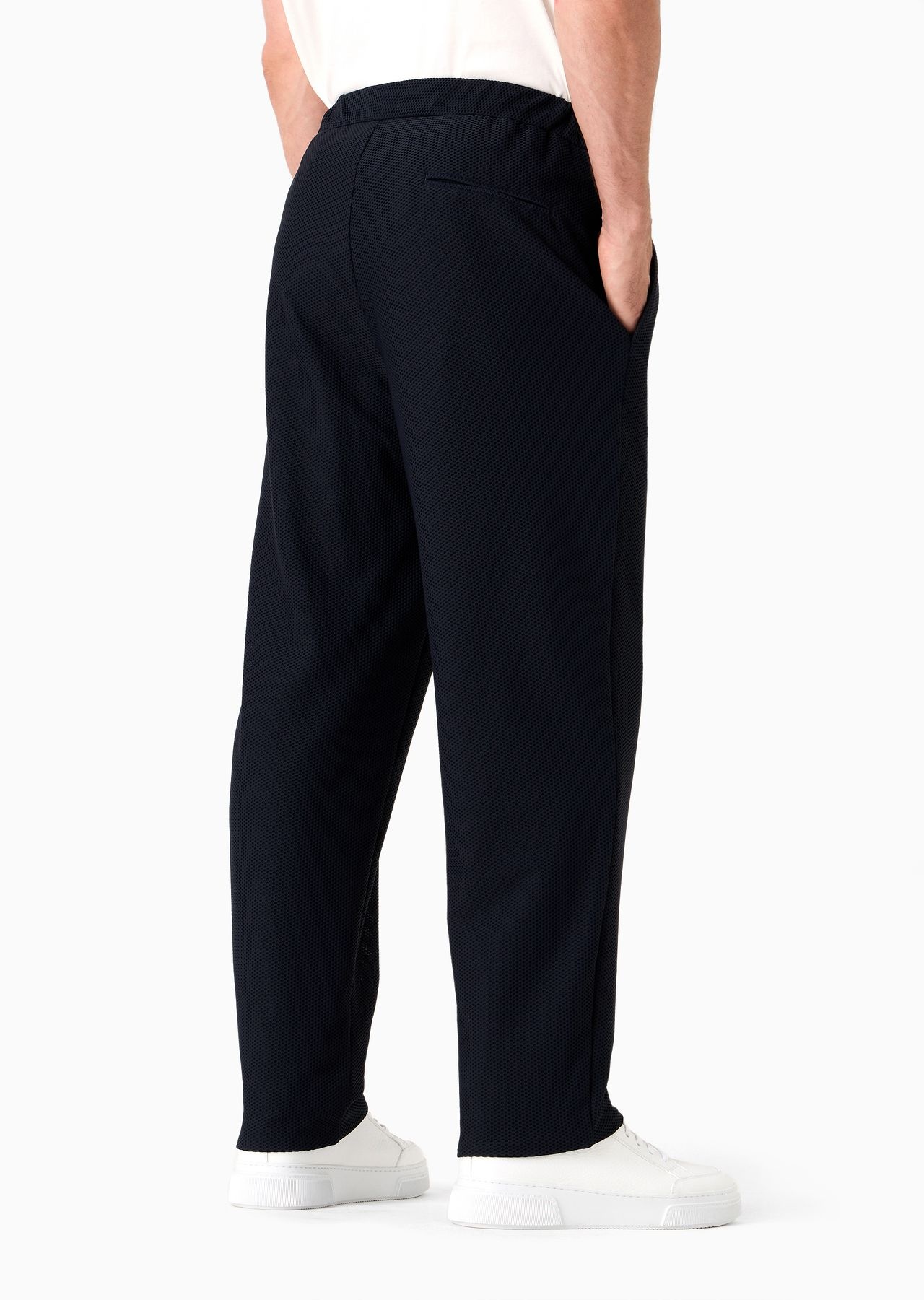 Technical waffle flat-front trousers - 3