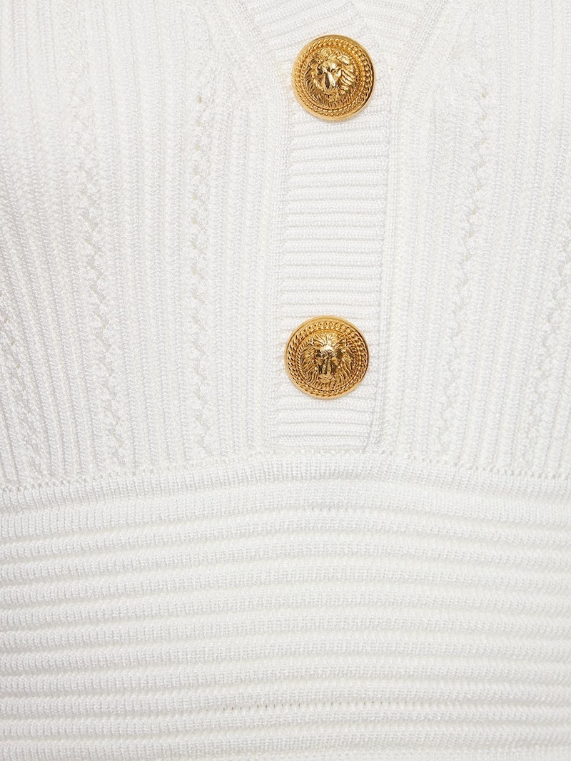 Viscose blend knit mini dress - 4