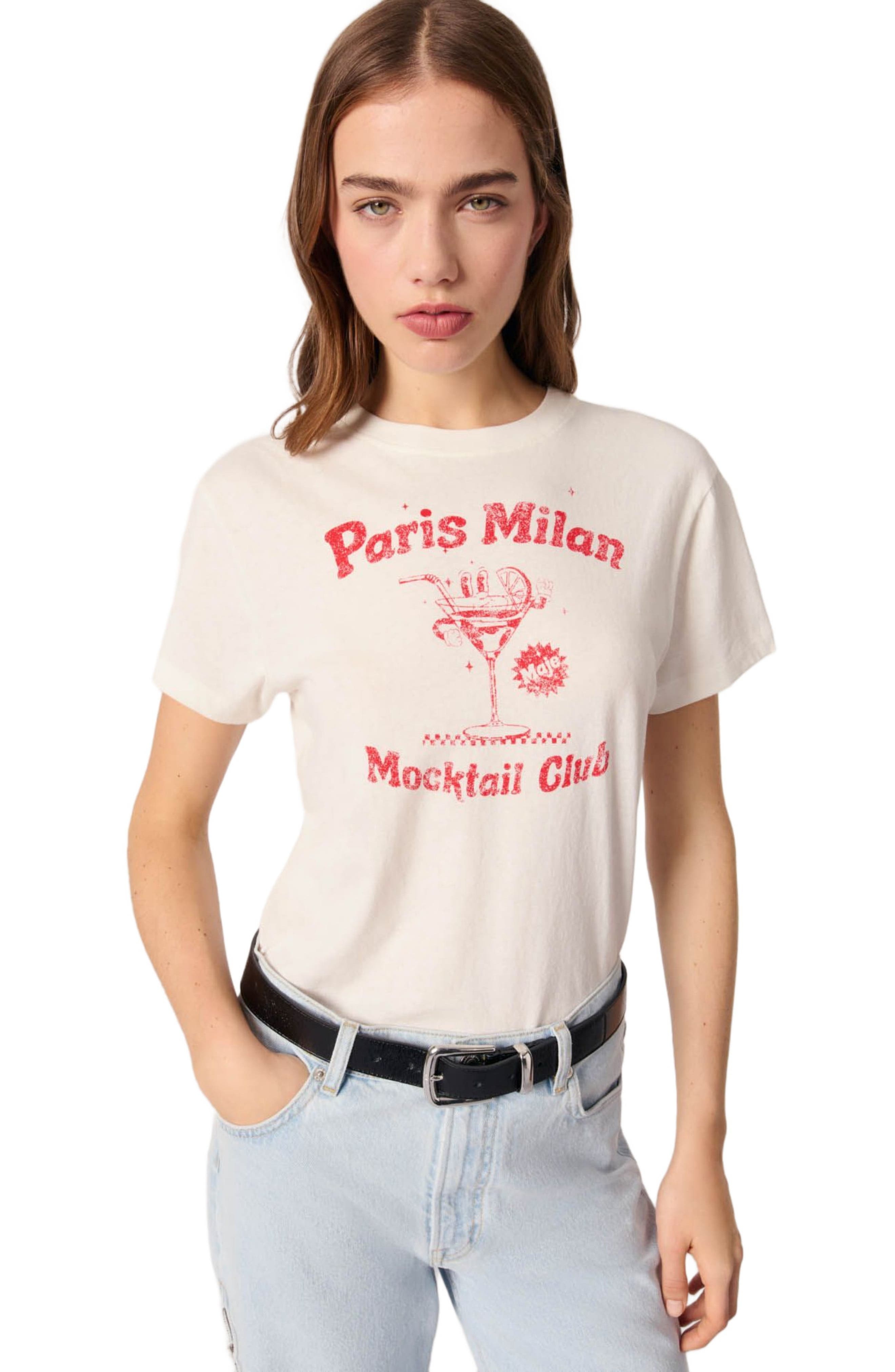 maje Paris Milan T-shirt in White at Nordstrom - 1