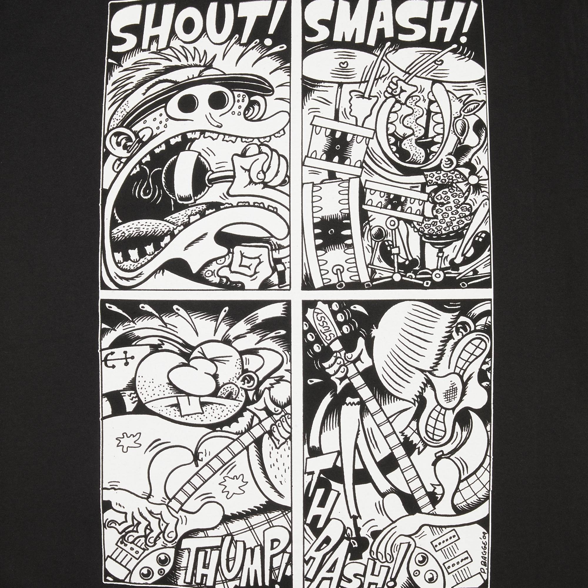 Stussy Gear x Peter Bagge Shout! Smash! Tee 'Black' - 3