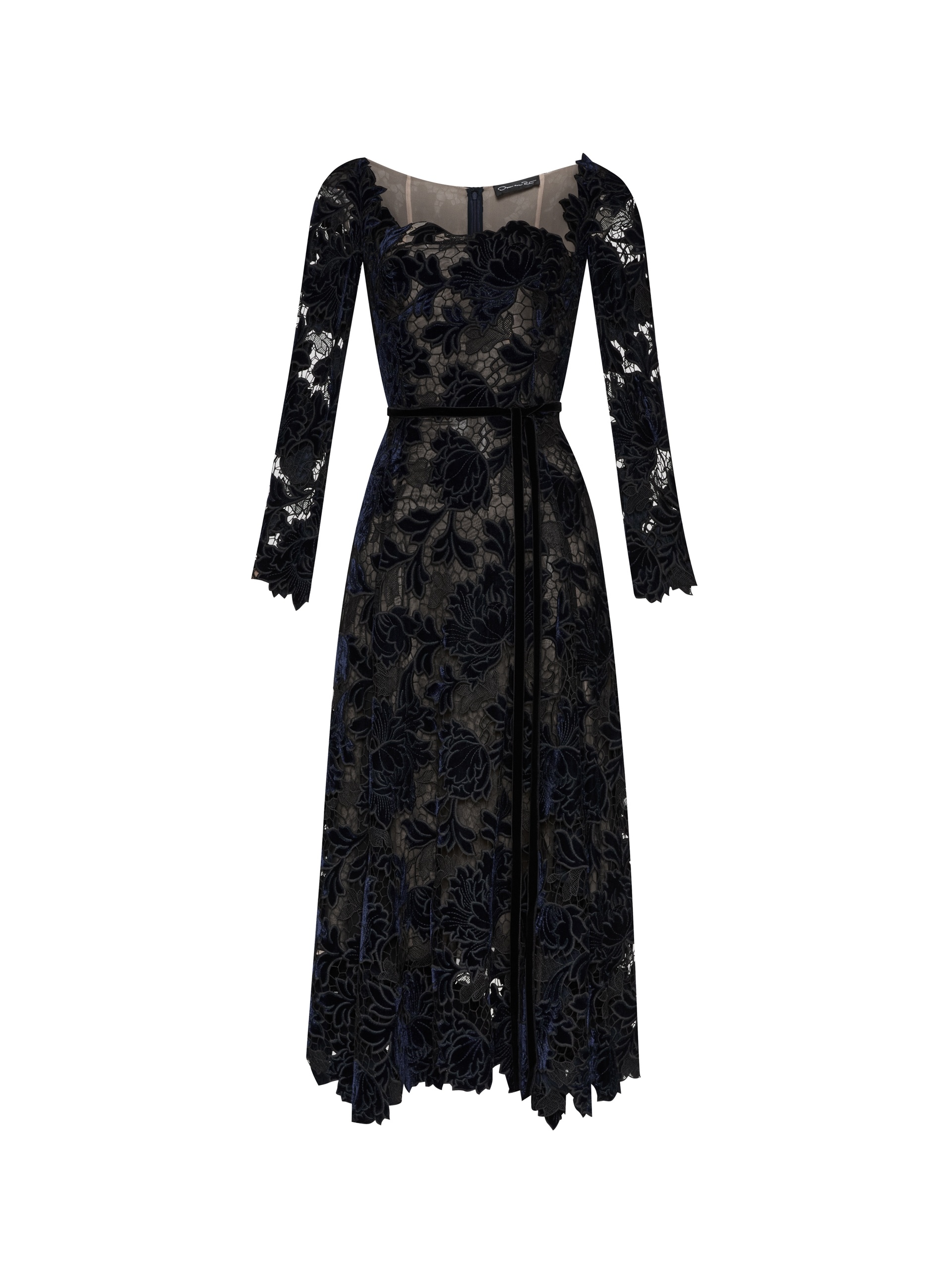 PEONY VELVET GUIPURE DRESS - 5