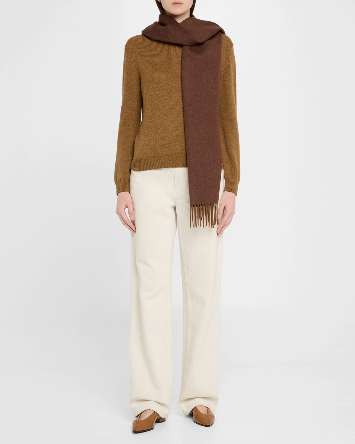 Cashmere Sciarpa Two-Tone Fringe-Trim Scarf - 2