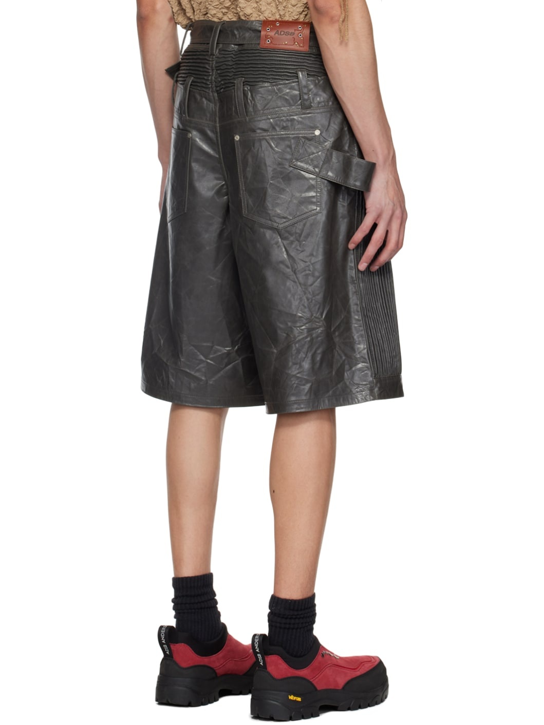 Gray Sunbird Faux-Leather Shorts - 3