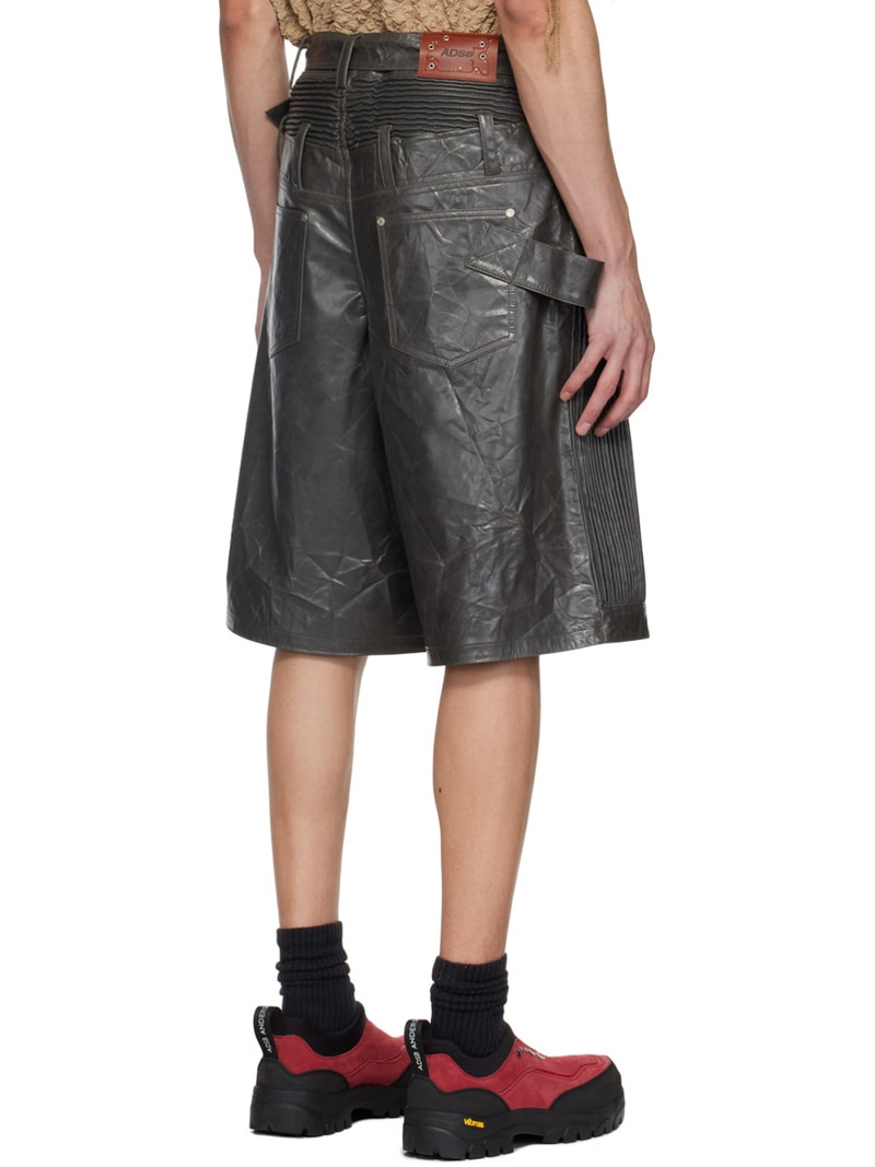 Gray Sunbird Faux-Leather Shorts 3