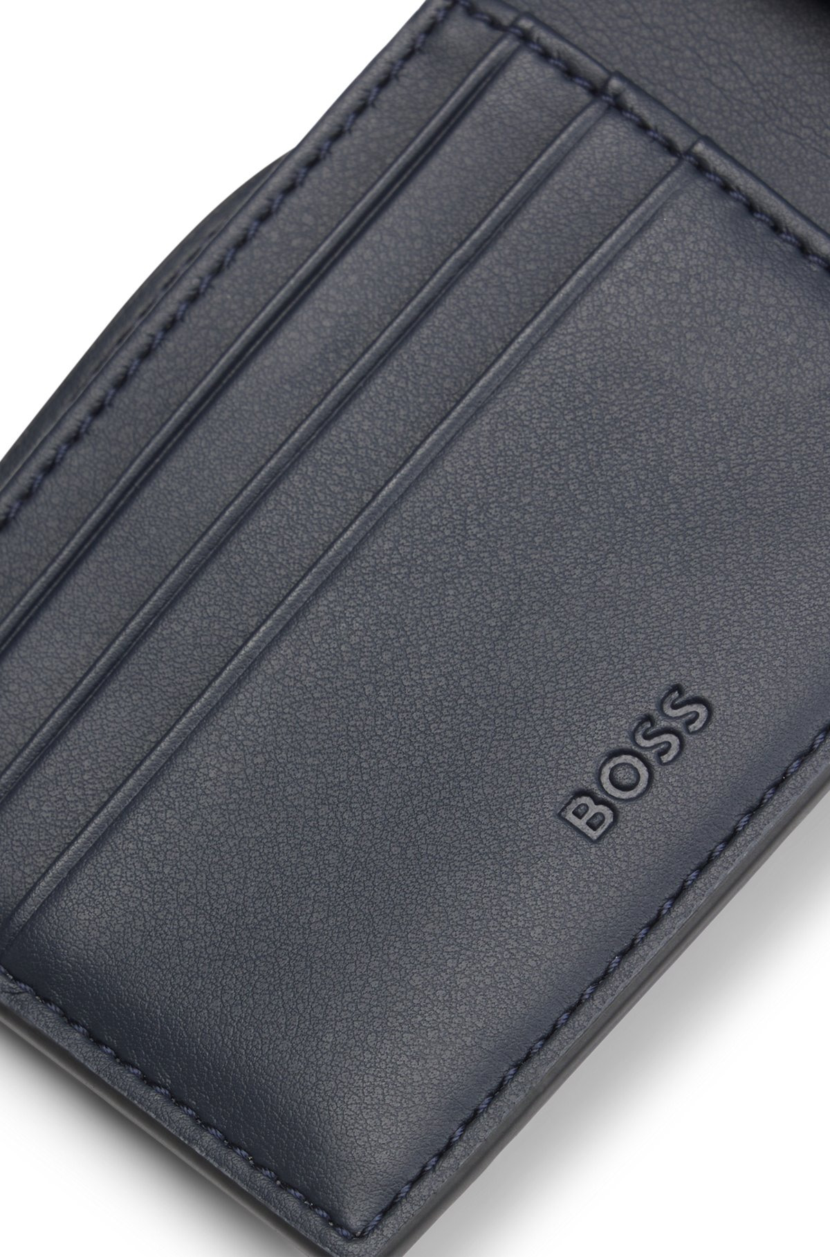 FAUX-LEATHER FOLDING WALLET WITH TEXTURED TRIM - 3