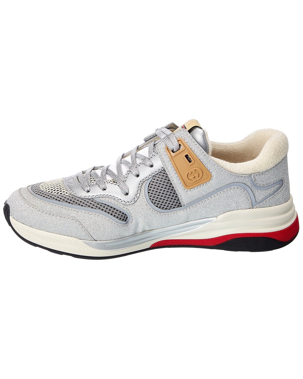 Gucci Ultrapace Glitter Leather & Mesh Sneaker - 2