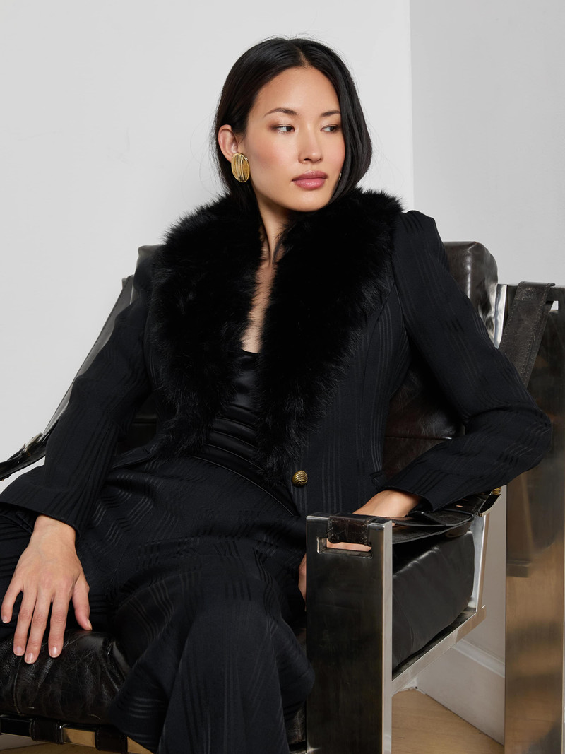 Kaisley Faux Fur Collar Blazer 7