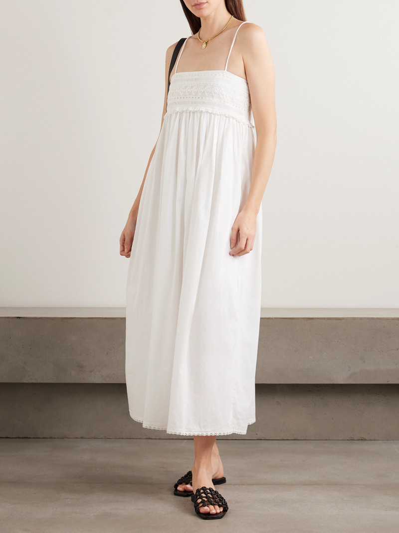 POSSE Danielle Lace-trimmed Cotton Midi Dress outlook