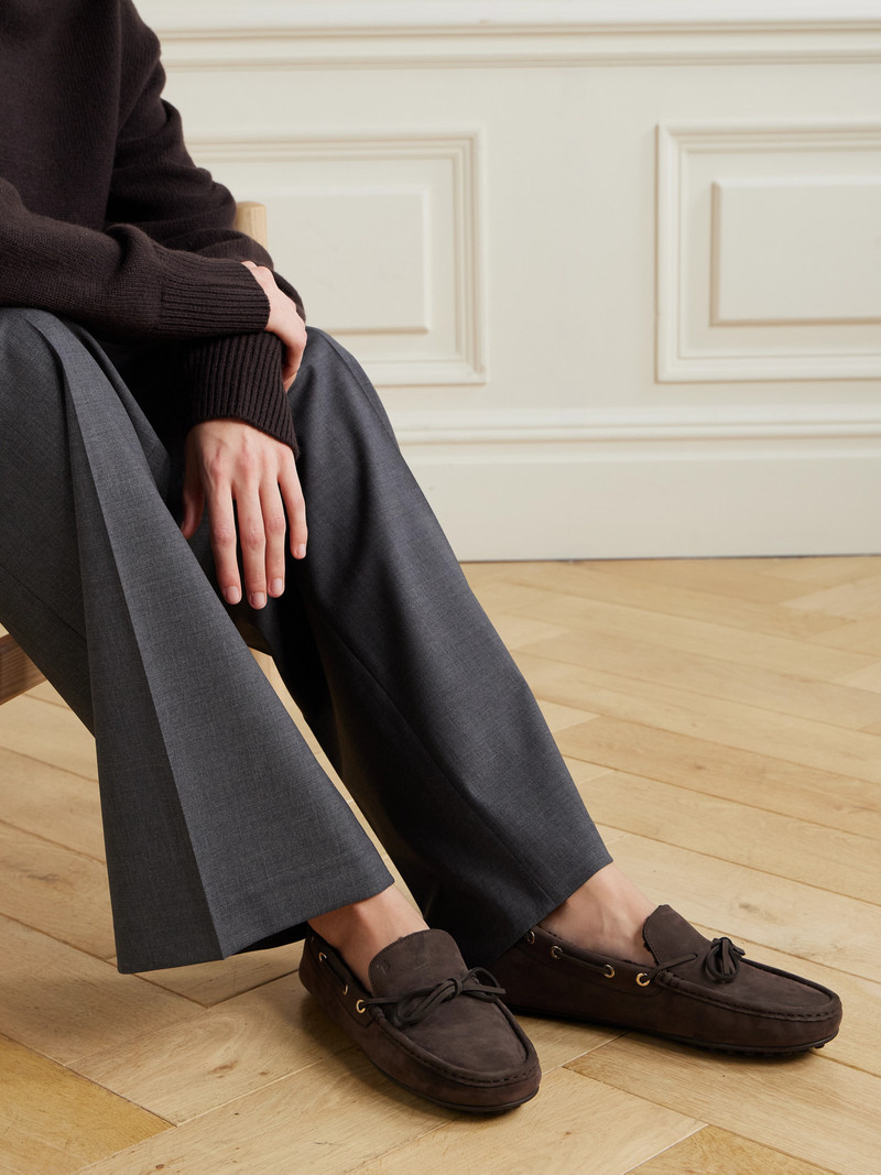 Tod's Shearling-lined Suede Boat Shoes outlook