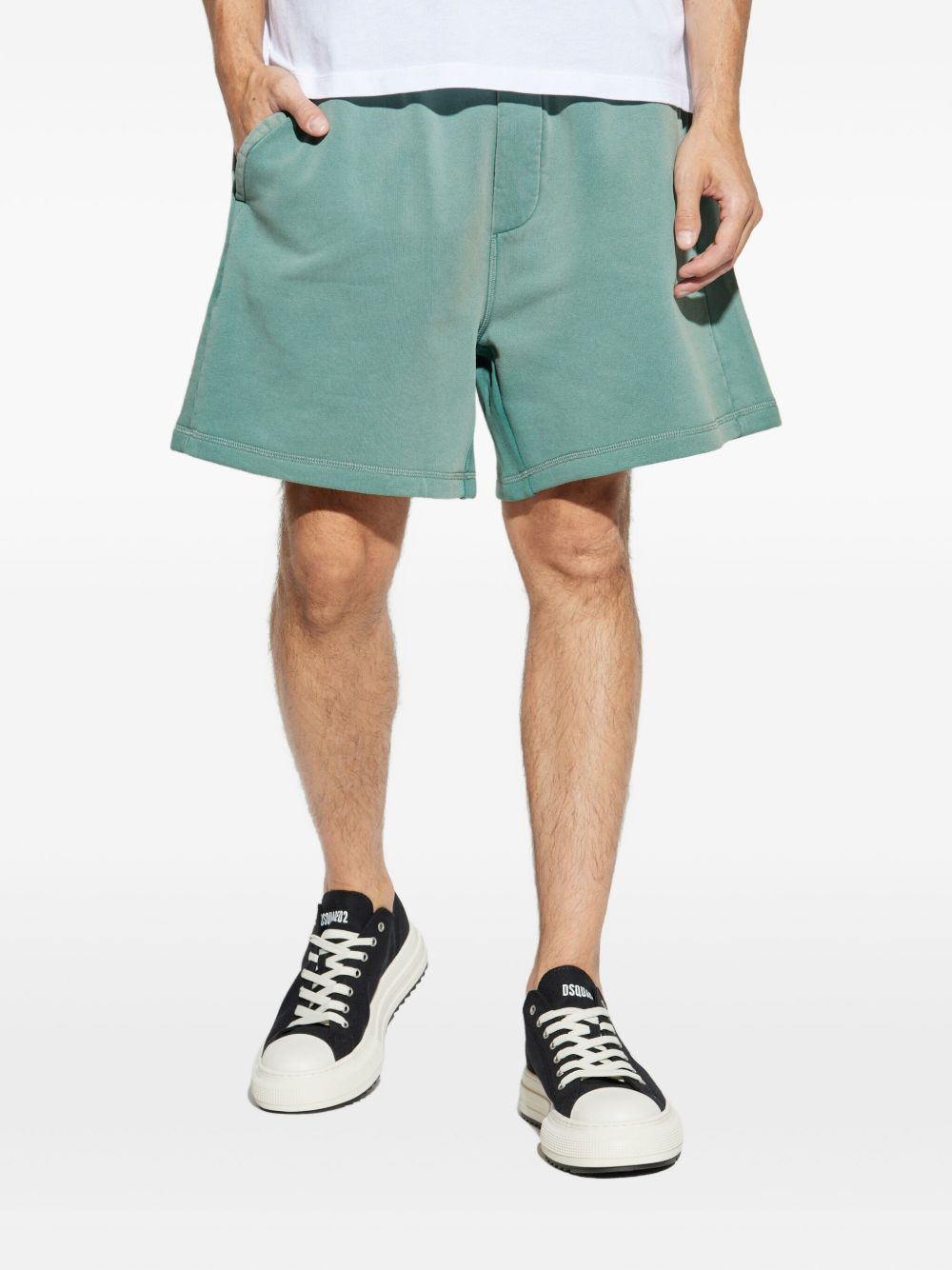 logo-embroidered cotton shorts - 3