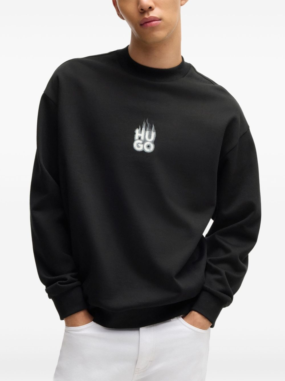 logo cotton sweatshirt - 3