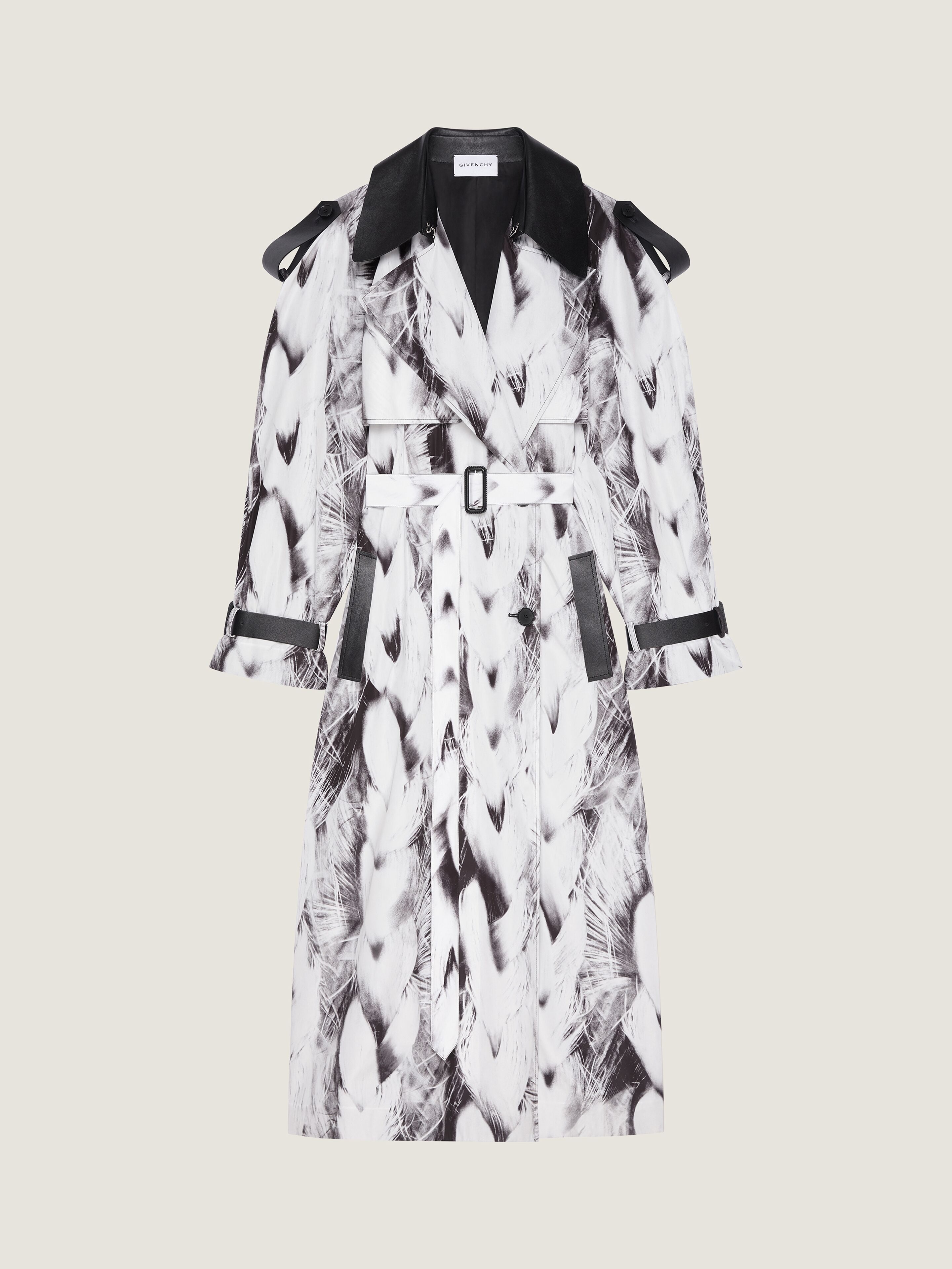 TRENCH-COAT IN TAFFETAS WITH HAIR PRINT - 1