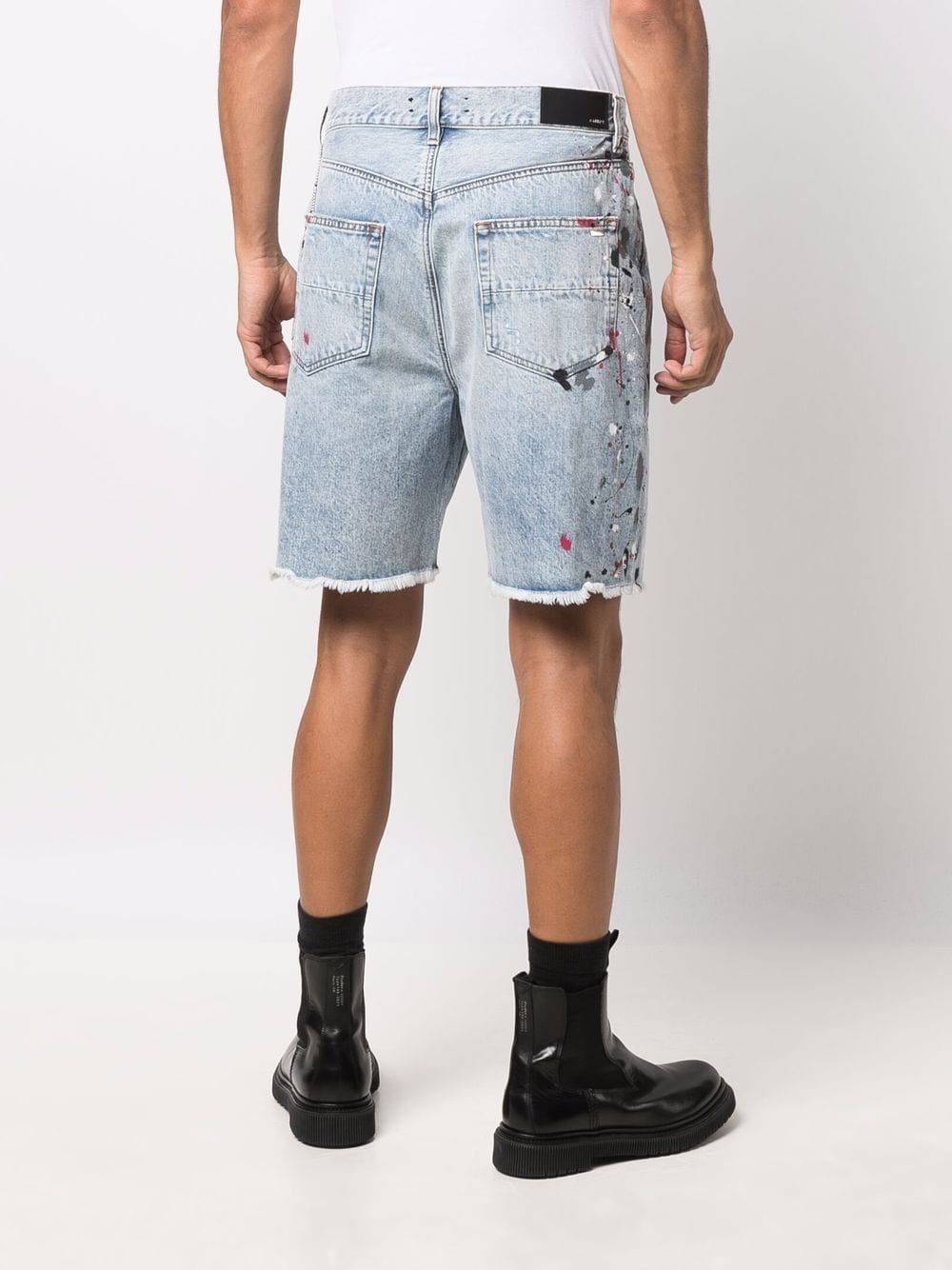 distressed-effect denim shorts - 4