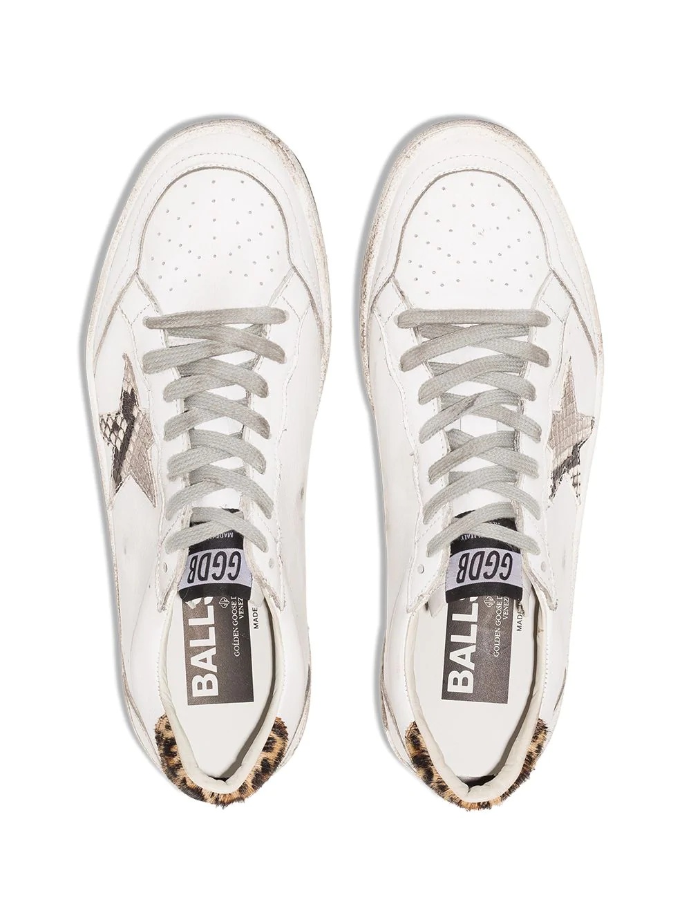 Ball Star leopard and snake-print sneakers - 5