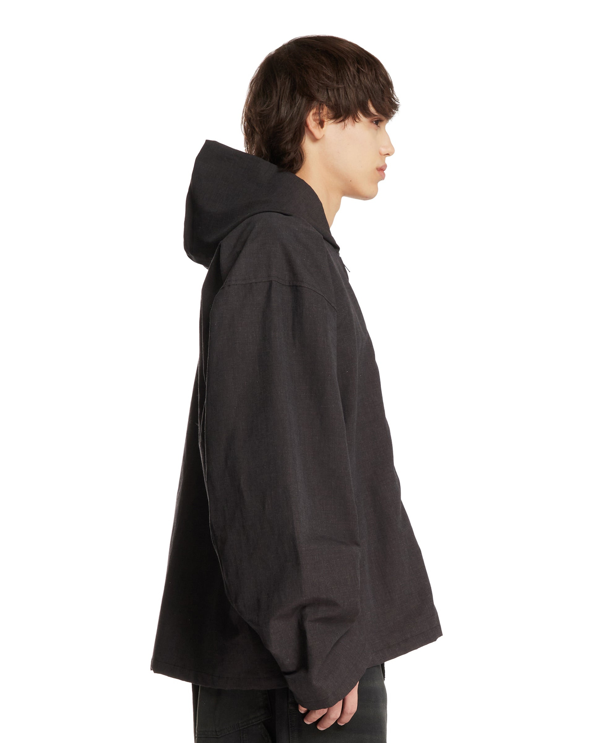 Black Hooded Zip Jacket - 5