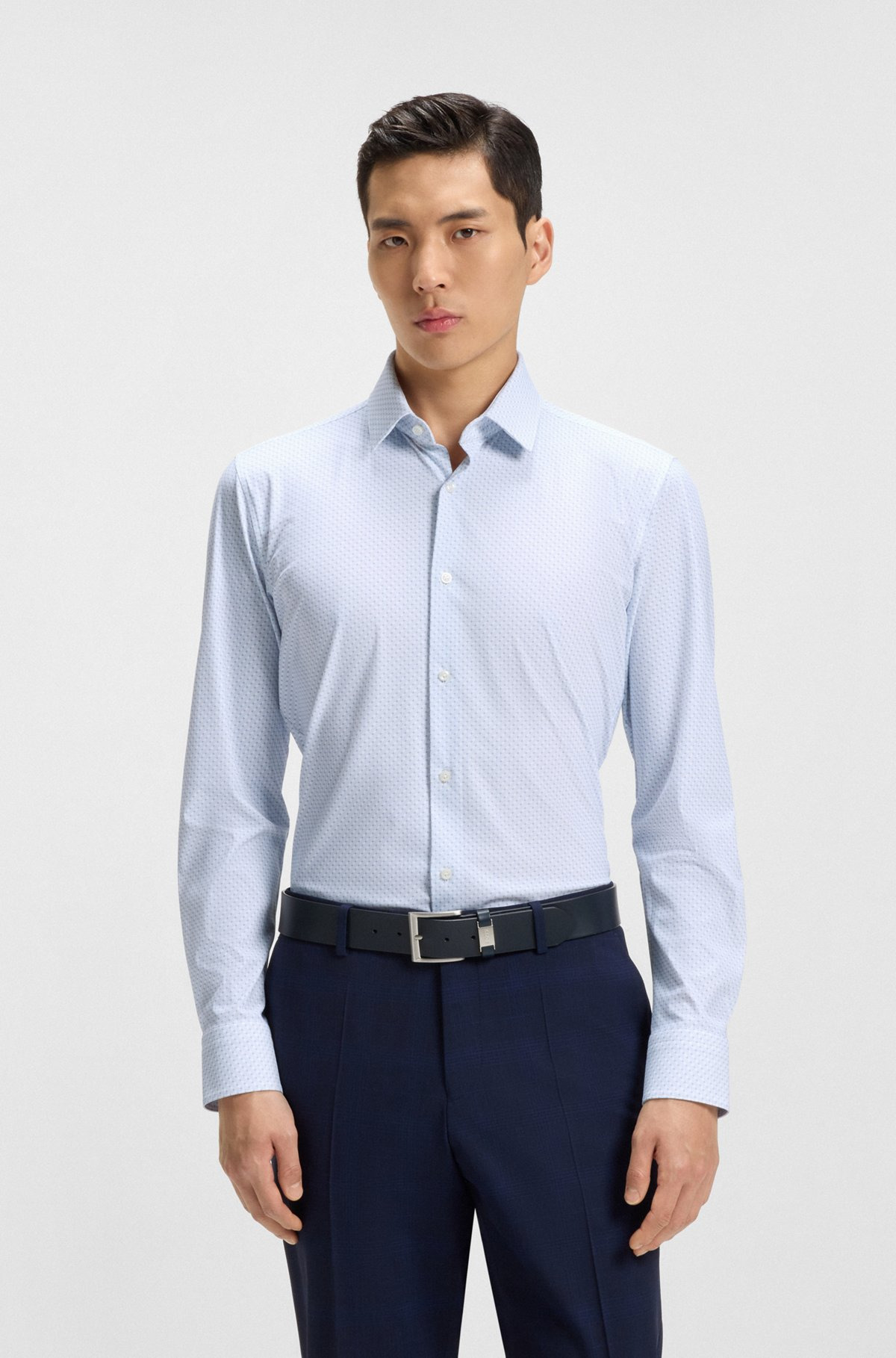 SLIM-FIT SHIRT IN PRINTED PERFORMANCE-STRETCH JERSEY - 2