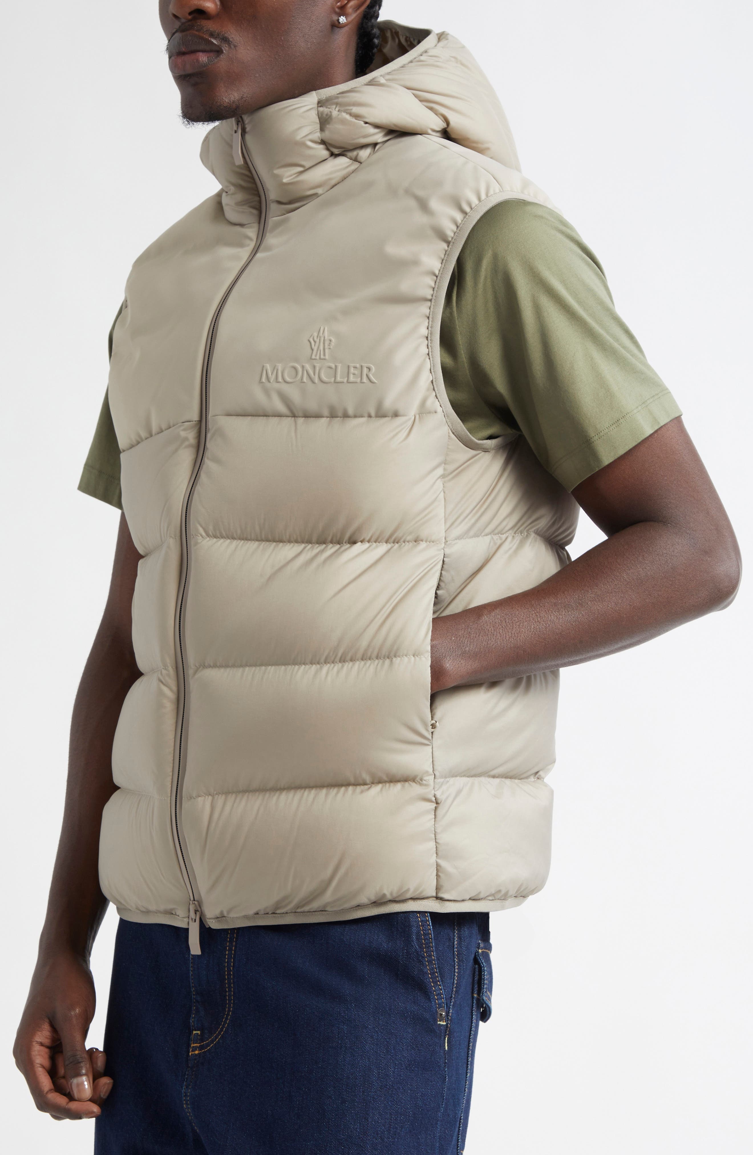 Moncler Bresse Hooded Down Puffer Vest in Sand Beige at Nordstrom - 4