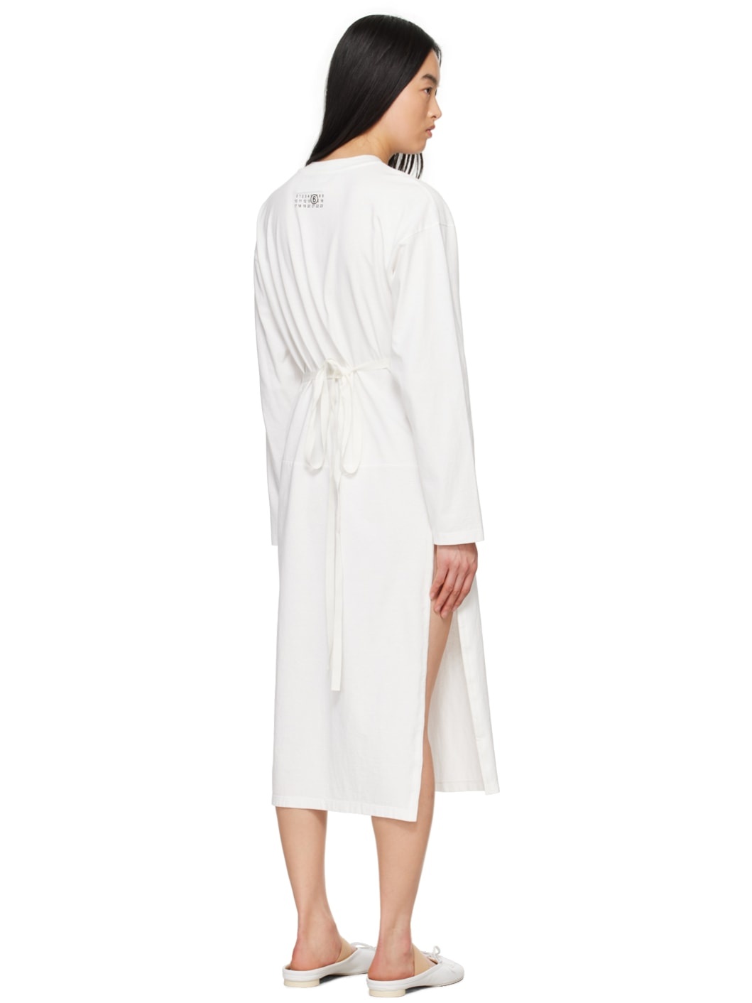 White 'Mat Satiné Brillant' Midi Dress - 3