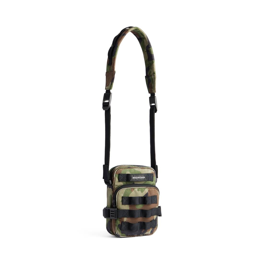 Men's Army Crossbody Messenger Bag Camo Print  in Dark Green - 2