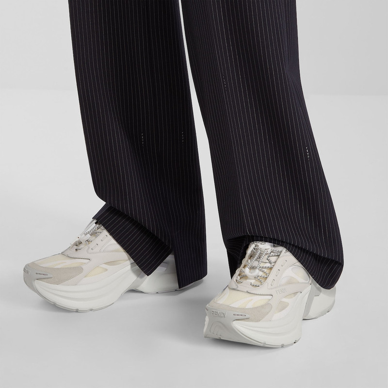 FENDI Fendi F-Light White leather and mesh low-tops outlook