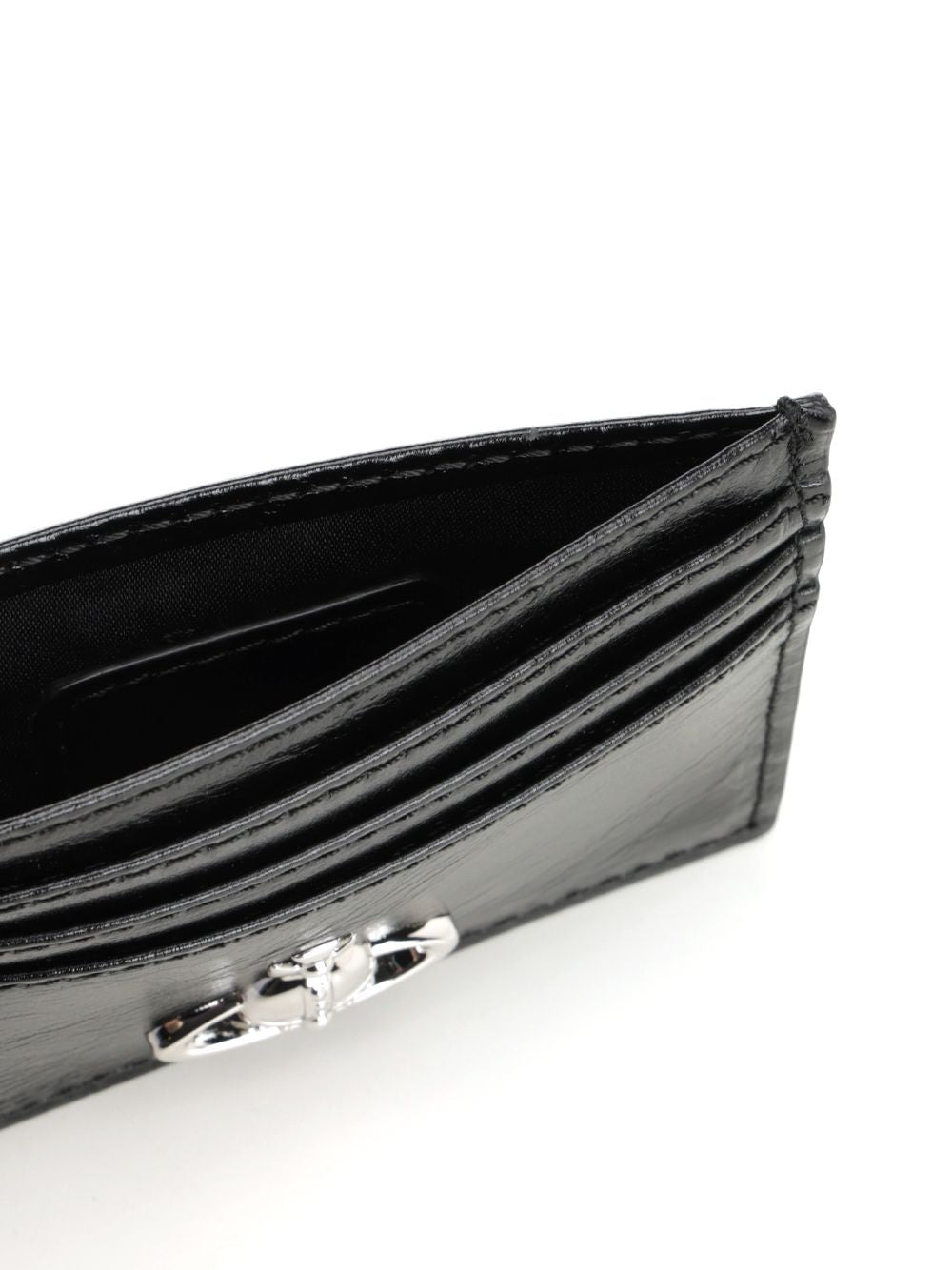 Card Holder Flat Small Leather Goods Black - 4