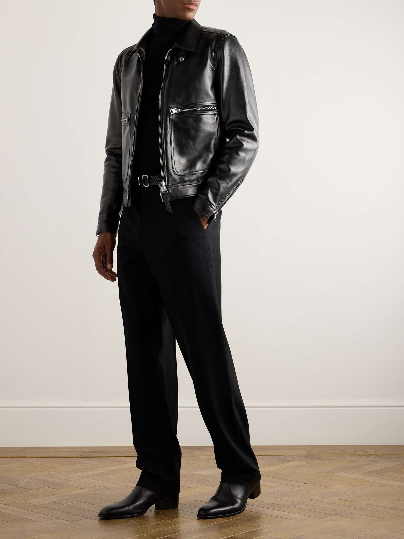 ジャケットその他 Tom Ford Jackets Black TOM FORD - Slim-Fit Leather-Trimmed Quilted Shell Down