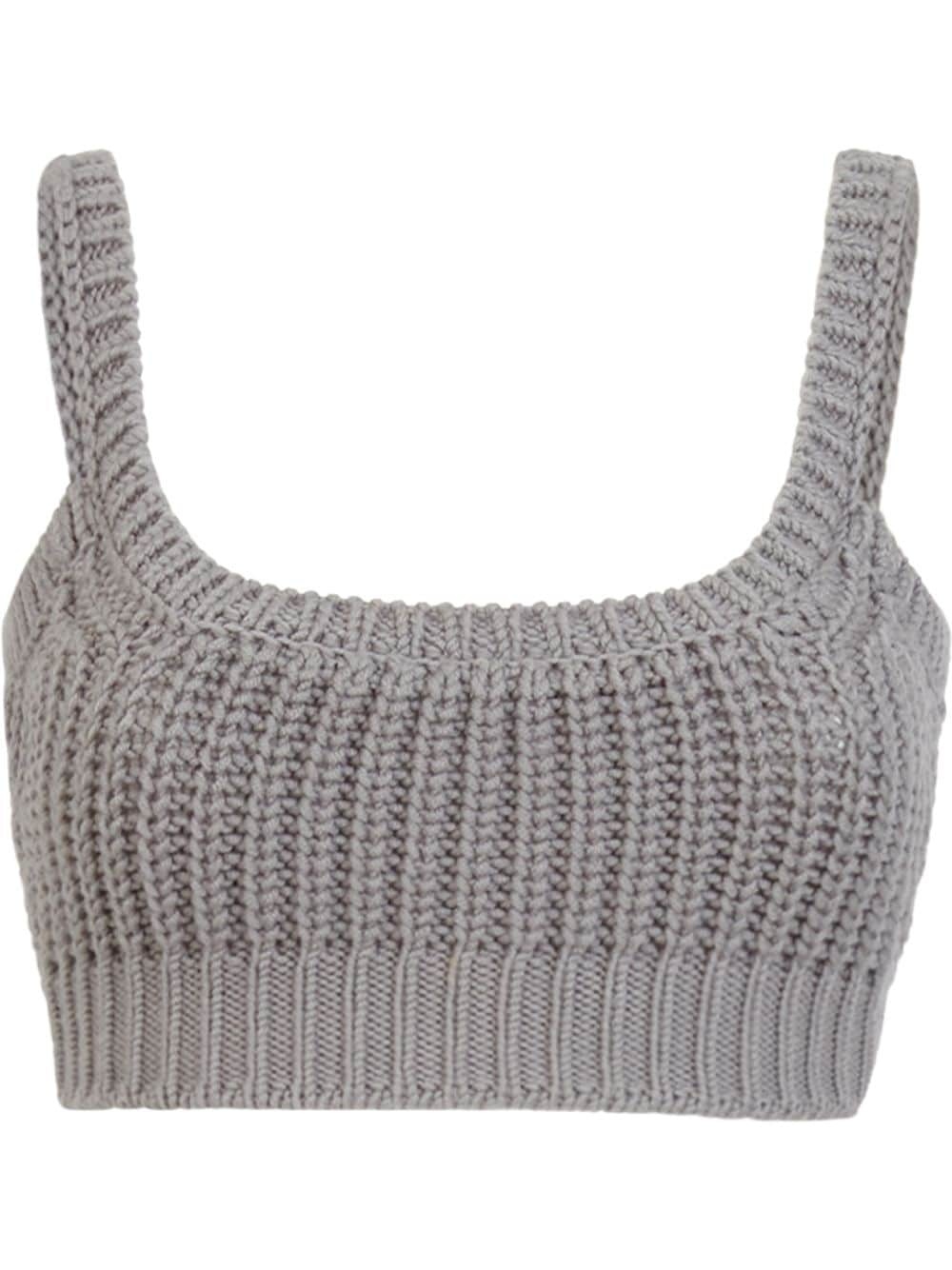 cropped knitted top - 1