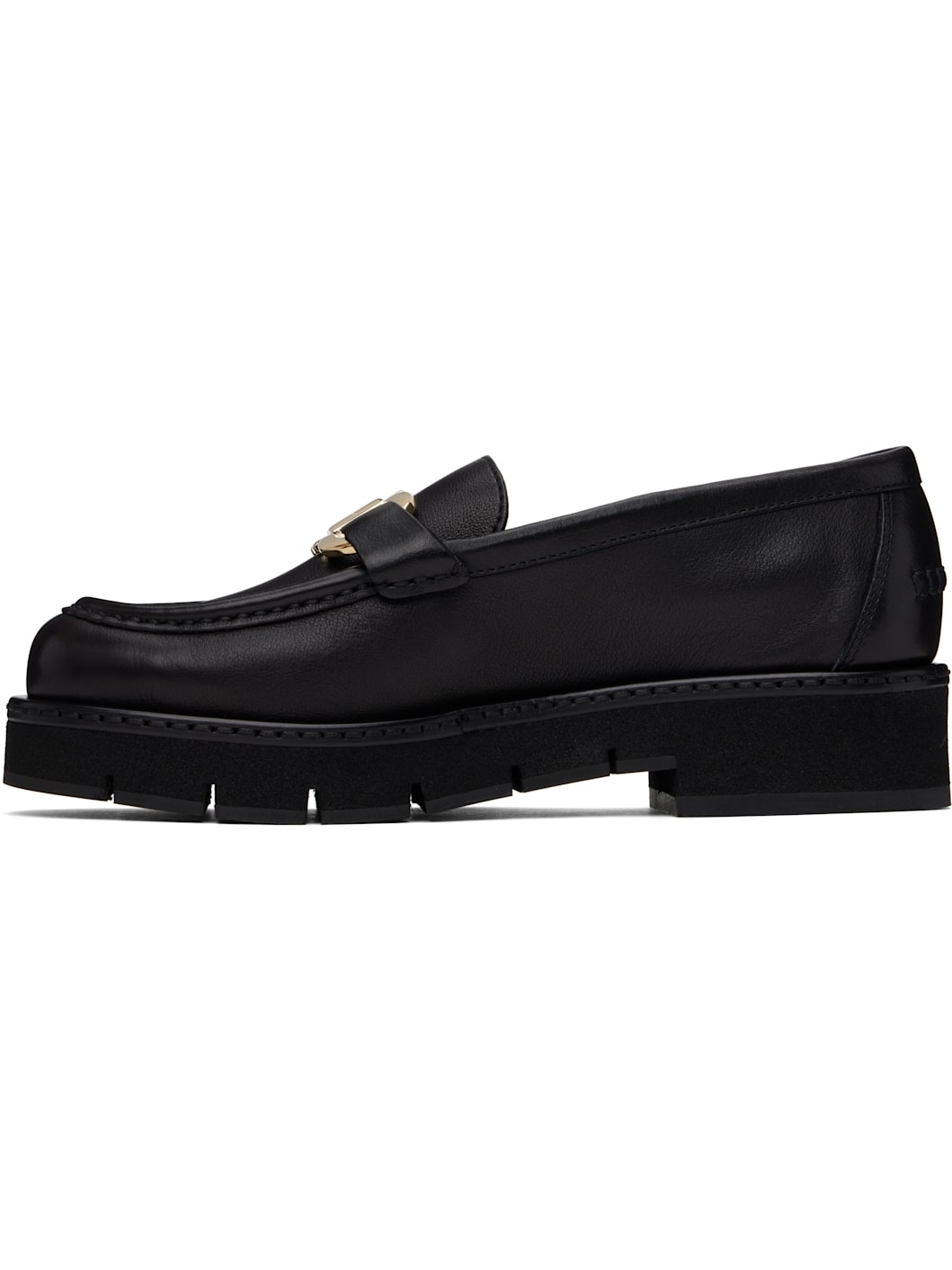 Black Gancini Ornament Loafers - 3