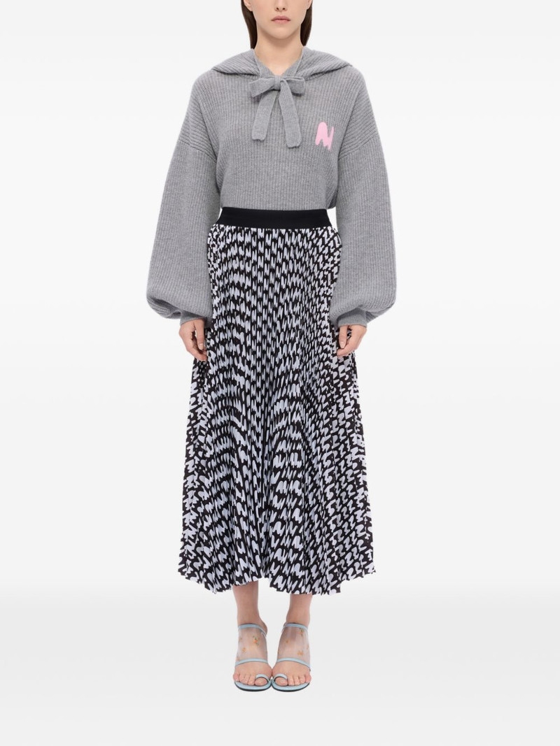 MSGM printed midi pleated skirt outlook