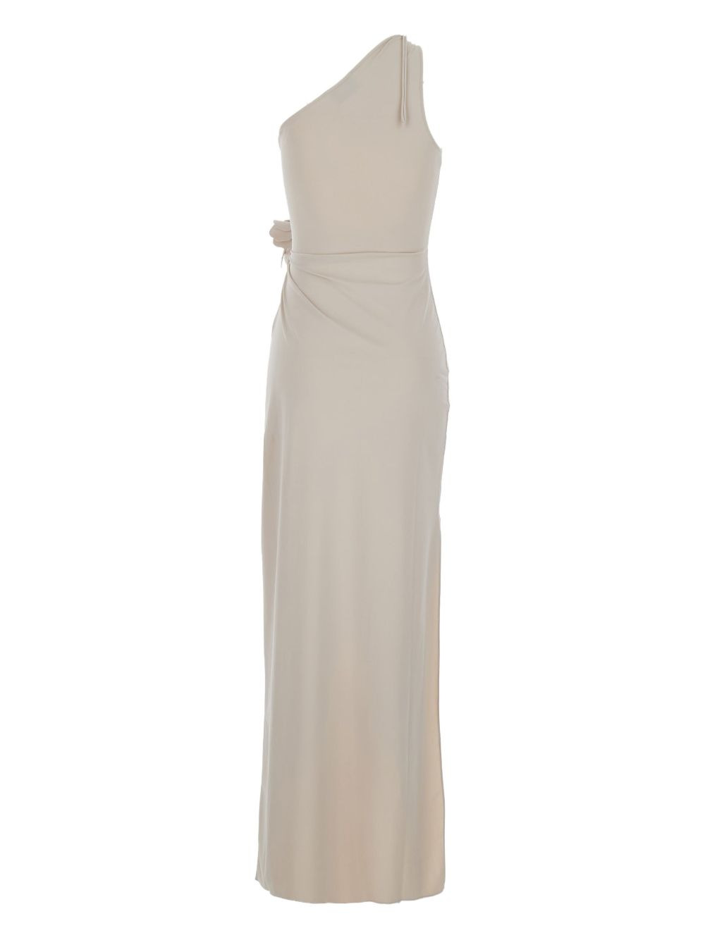 one-shoulder flower-embellished gown - 2