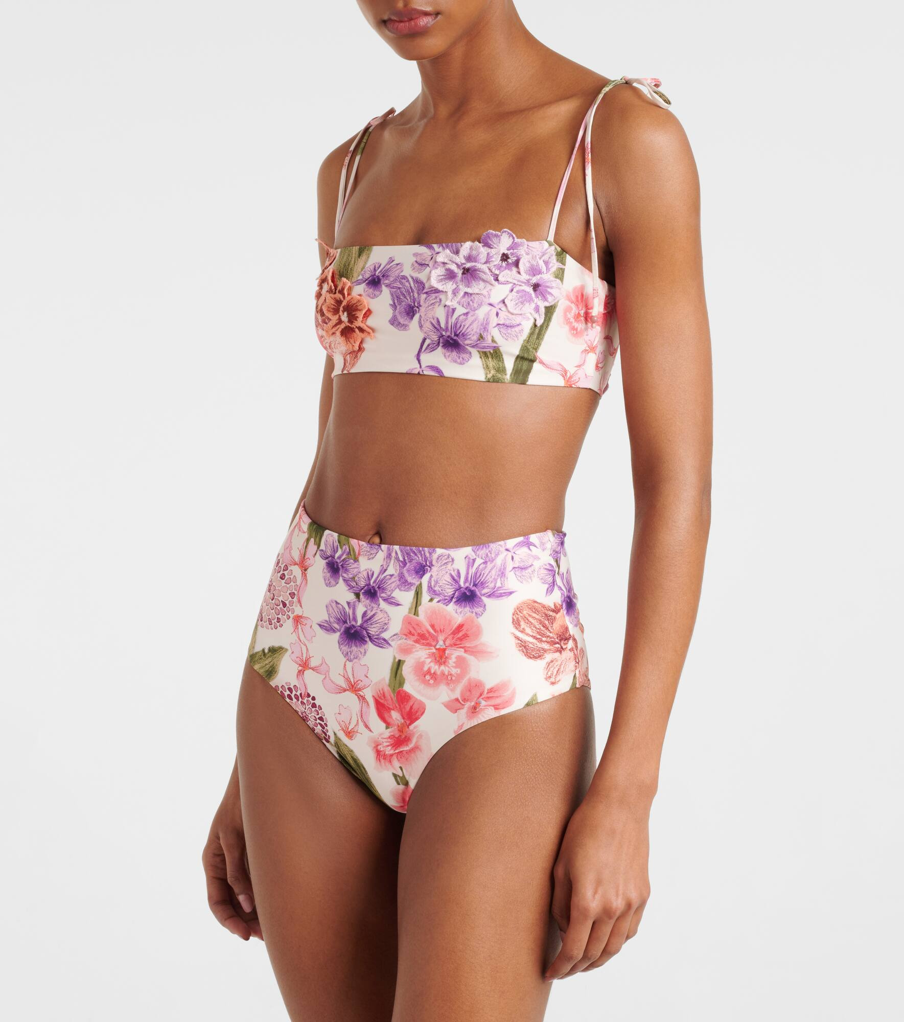 Floral high-rise bikini bottoms - 2