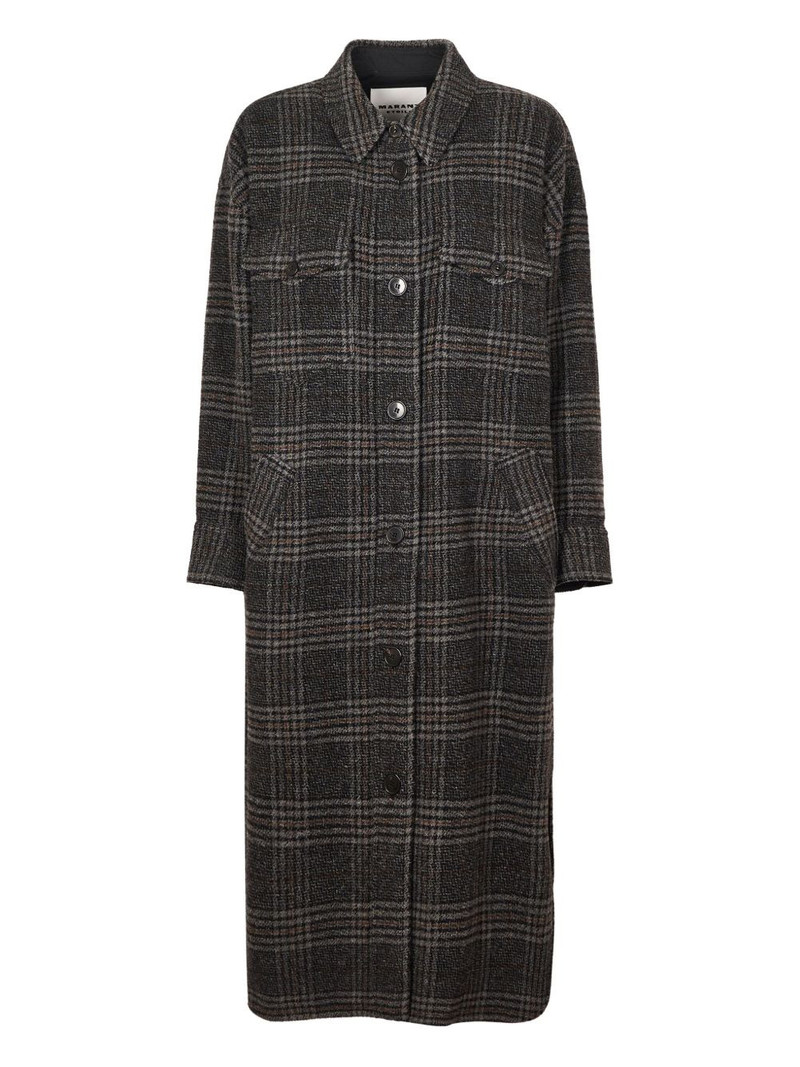 checked buttoned coat 1