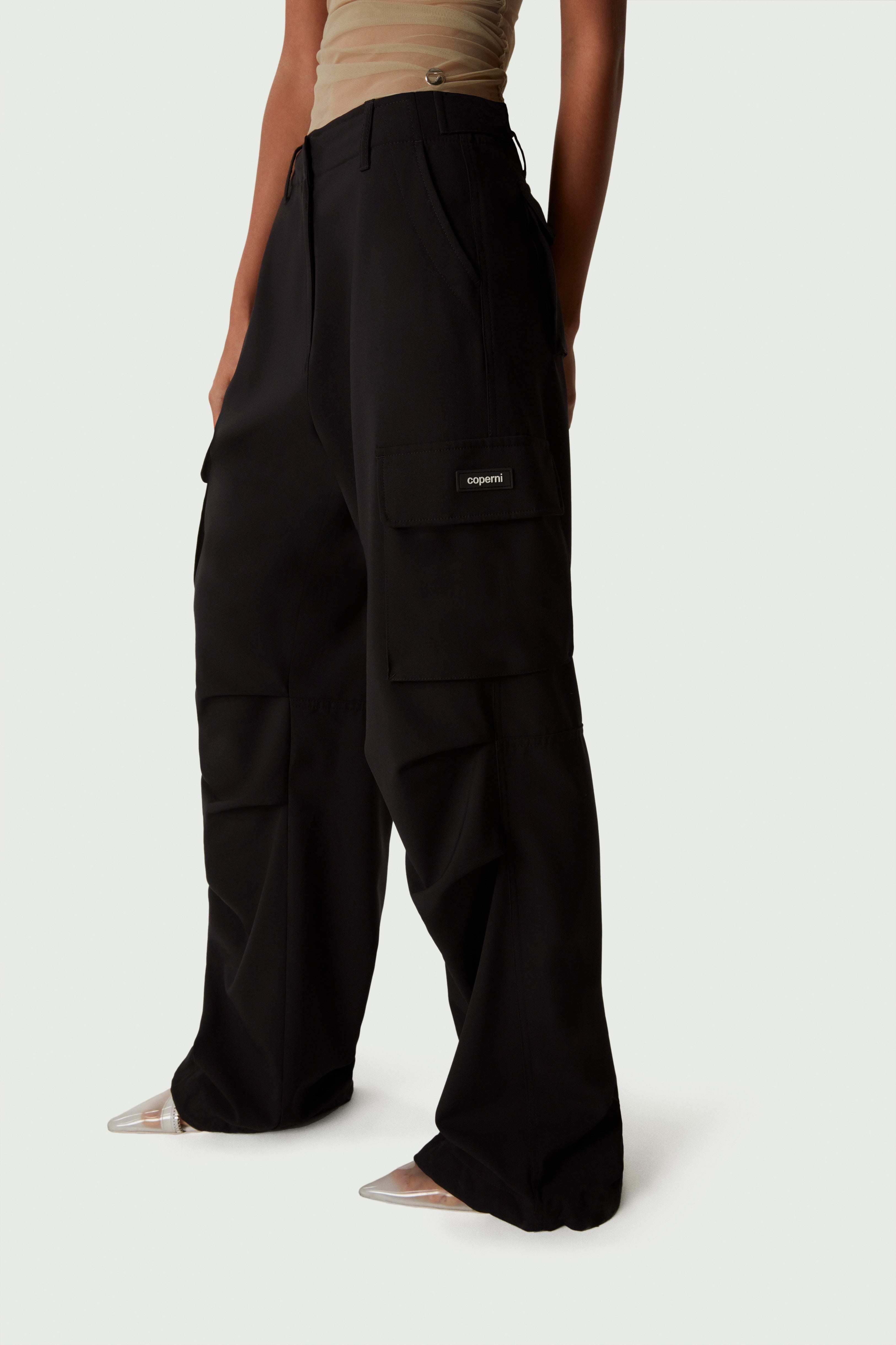 Tailored Wide Leg Cargo Pants - 2