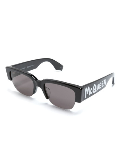 Alexander McQueen logo-print arm sunglasses outlook