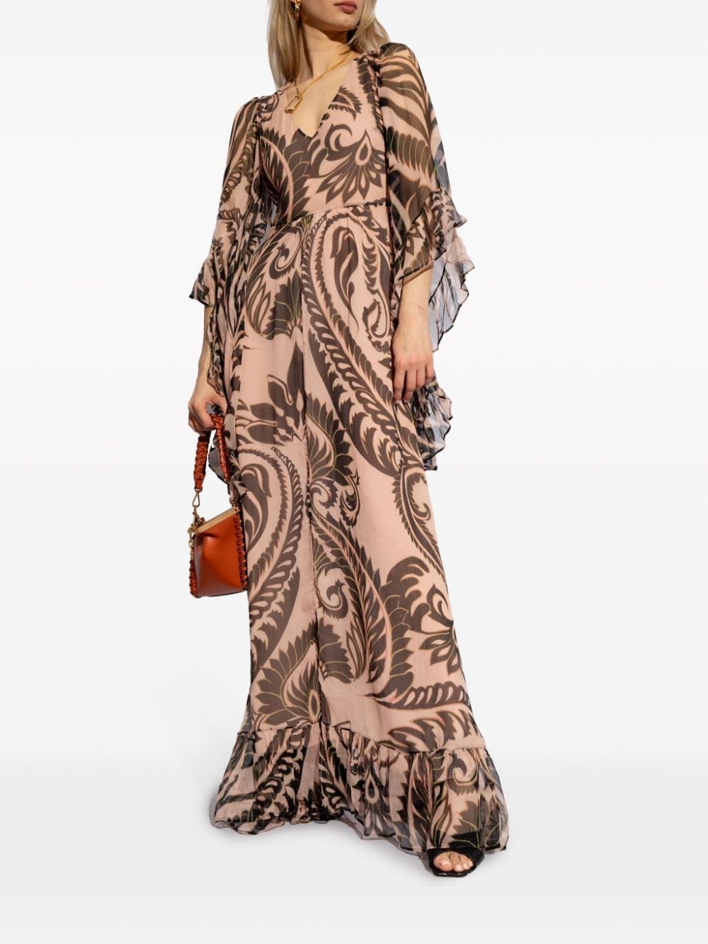 graphic-print silk maxi dress - 2