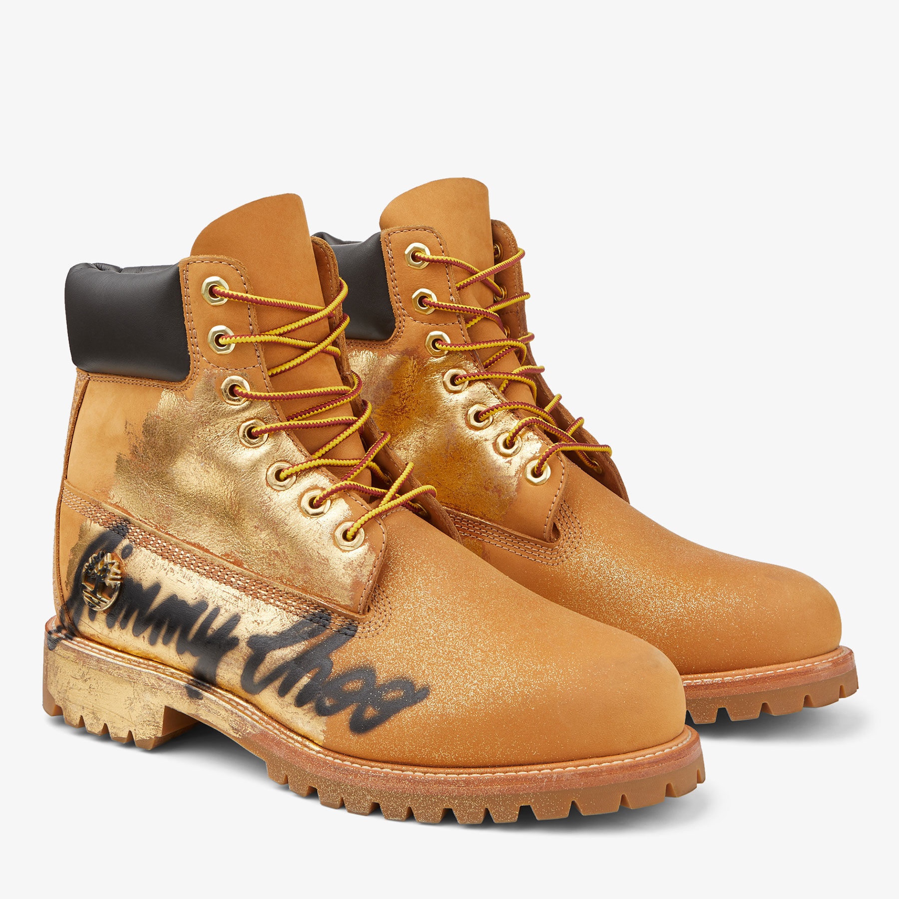 JIMMY CHOO X TIMBERLAND 6 INCH GRAFFITI BOOT
Wheat Timberland Nubuck Ankle Boots with Jimmy Choo Gra - 2