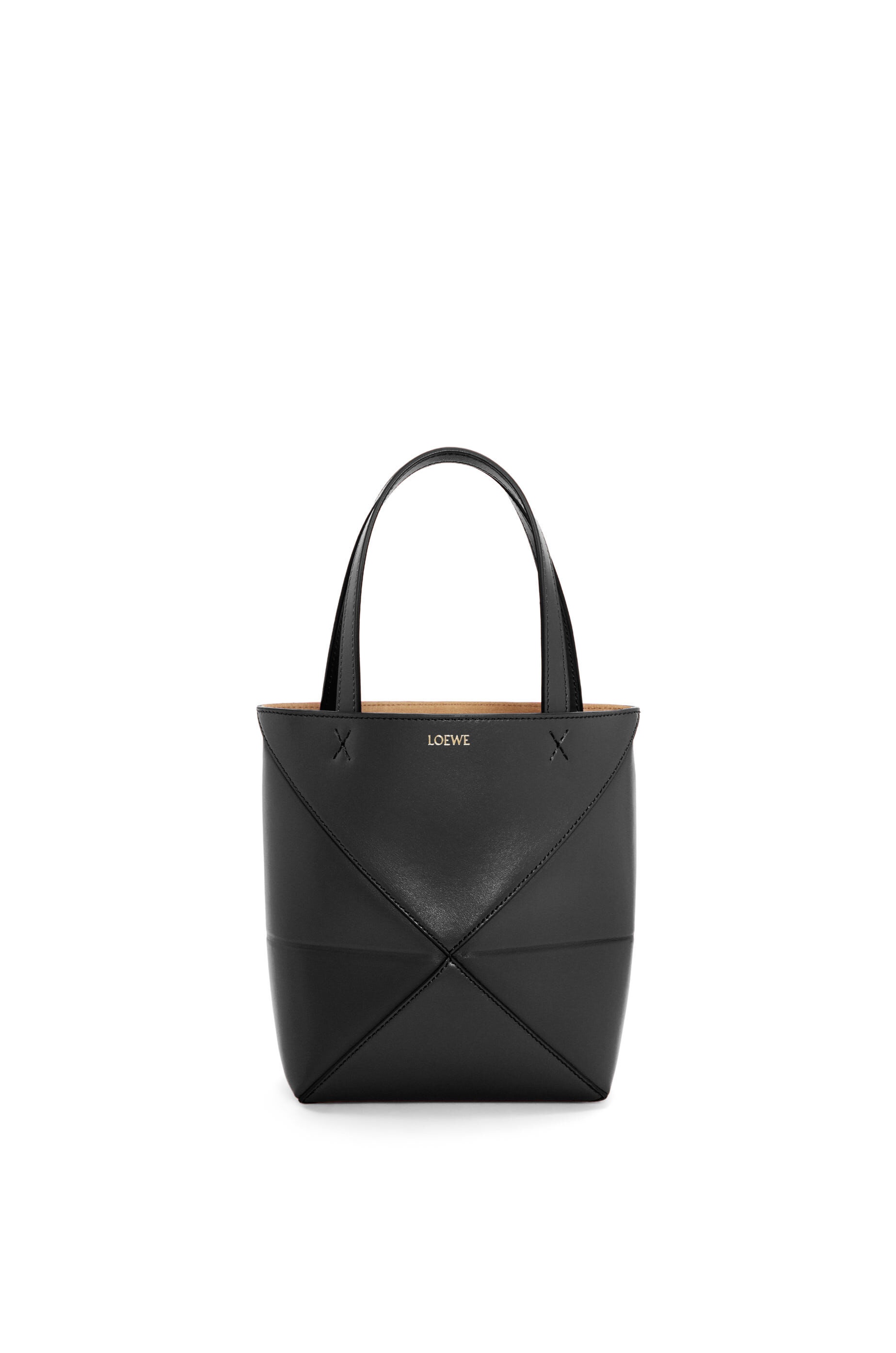 Mini Puzzle Fold Tote in shiny calfskin - 1