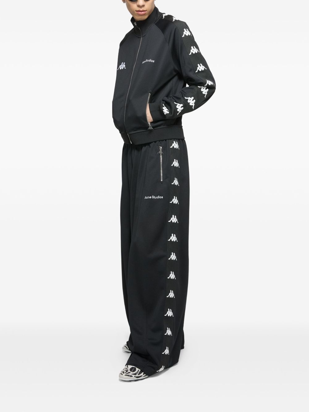 logo-print loose pants - 4