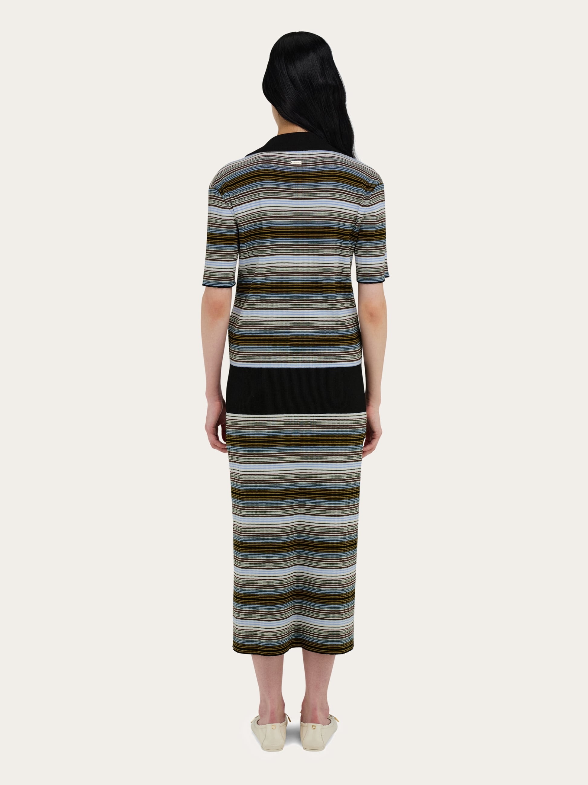Knitted striped dress - 4